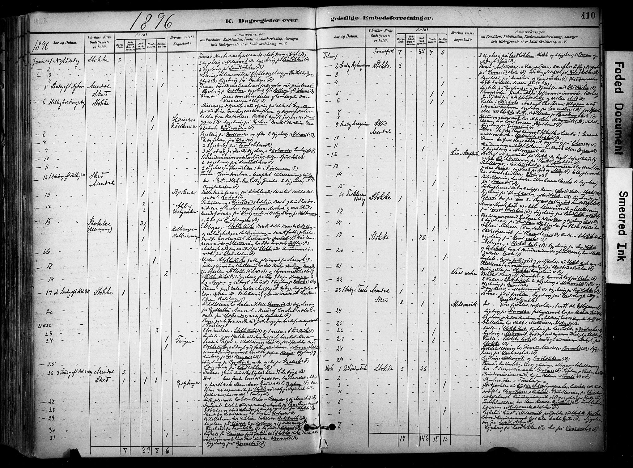 Stokke kirkebøker, AV/SAKO-A-320/F/Fa/L0010: Parish register (official) no. I 10, 1884-1903, p. 410