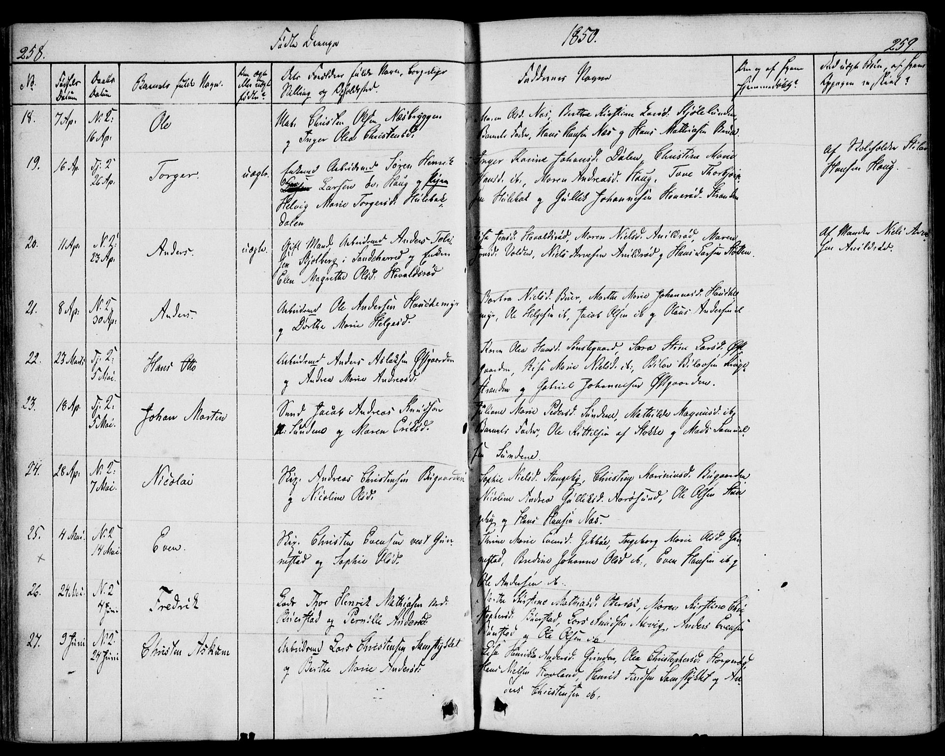 Nøtterøy kirkebøker, AV/SAKO-A-354/F/Fa/L0005: Parish register (official) no. I 5, 1839-1852, p. 258-259