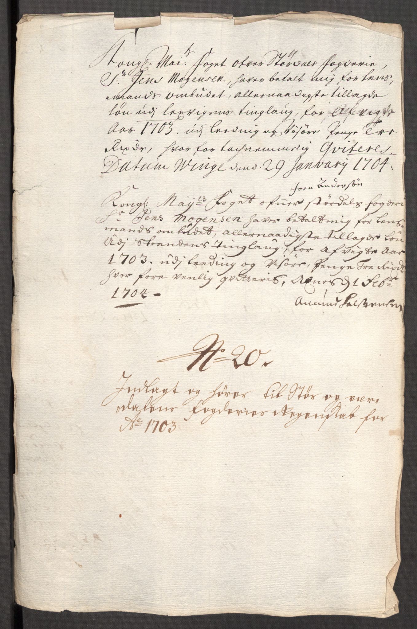 Rentekammeret inntil 1814, Reviderte regnskaper, Fogderegnskap, RA/EA-4092/R62/L4194: Fogderegnskap Stjørdal og Verdal, 1703, p. 206