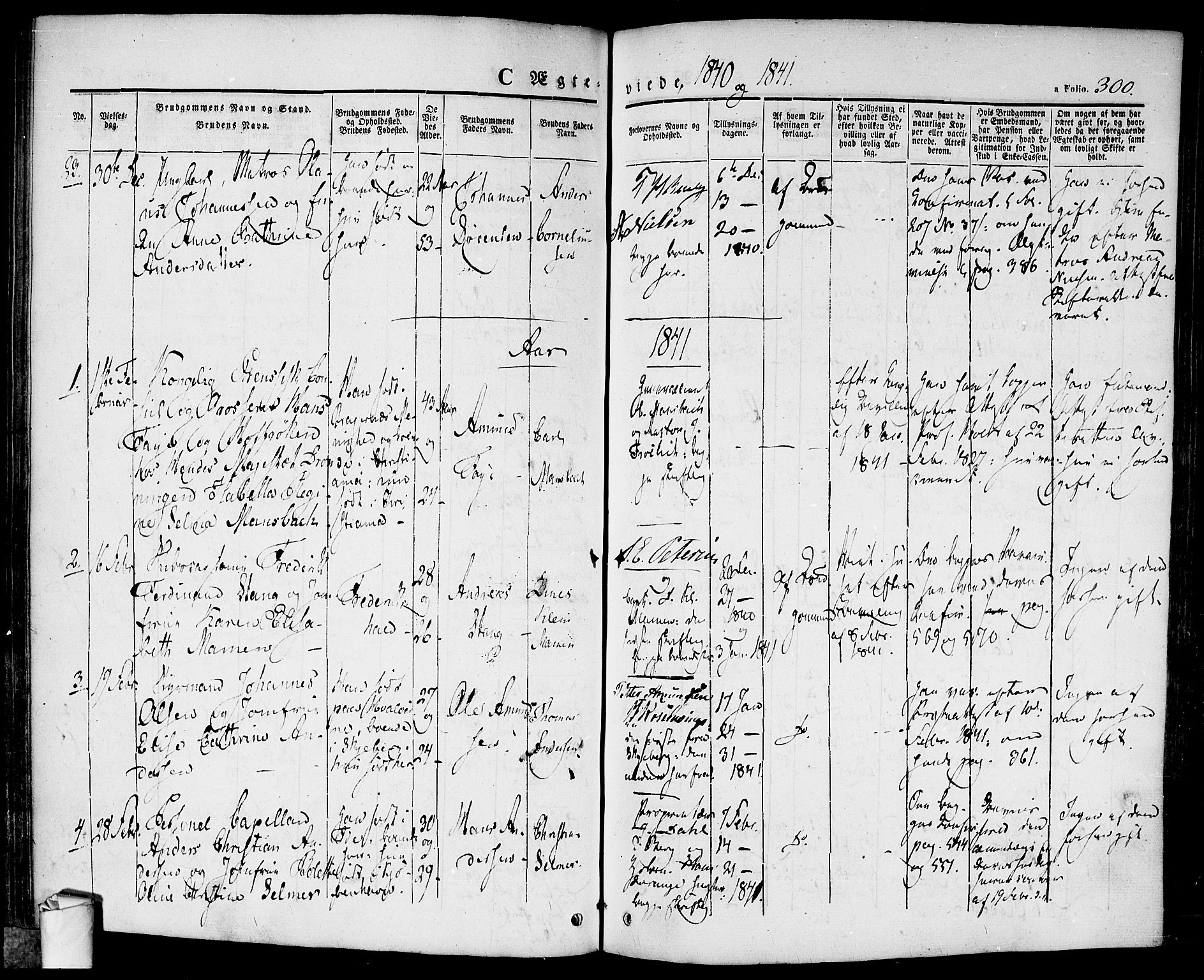 Halden prestekontor Kirkebøker, SAO/A-10909/F/Fa/L0005: Parish register (official) no. I 5, 1834-1845, p. 300