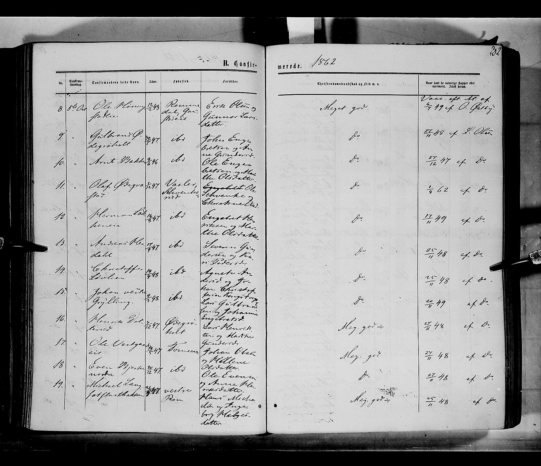 Løten prestekontor, AV/SAH-PREST-022/K/Ka/L0008: Parish register (official) no. 8, 1860-1877, p. 282