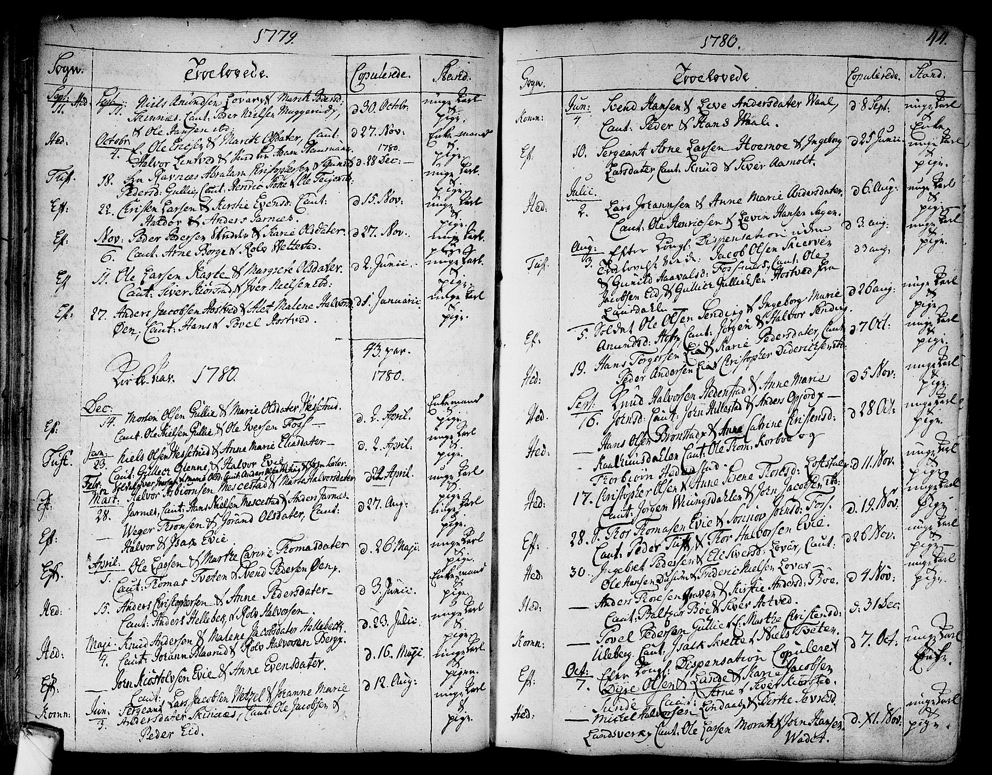 Sandsvær kirkebøker, AV/SAKO-A-244/F/Fa/L0002a: Parish register (official) no. I 2, 1725-1809, p. 44