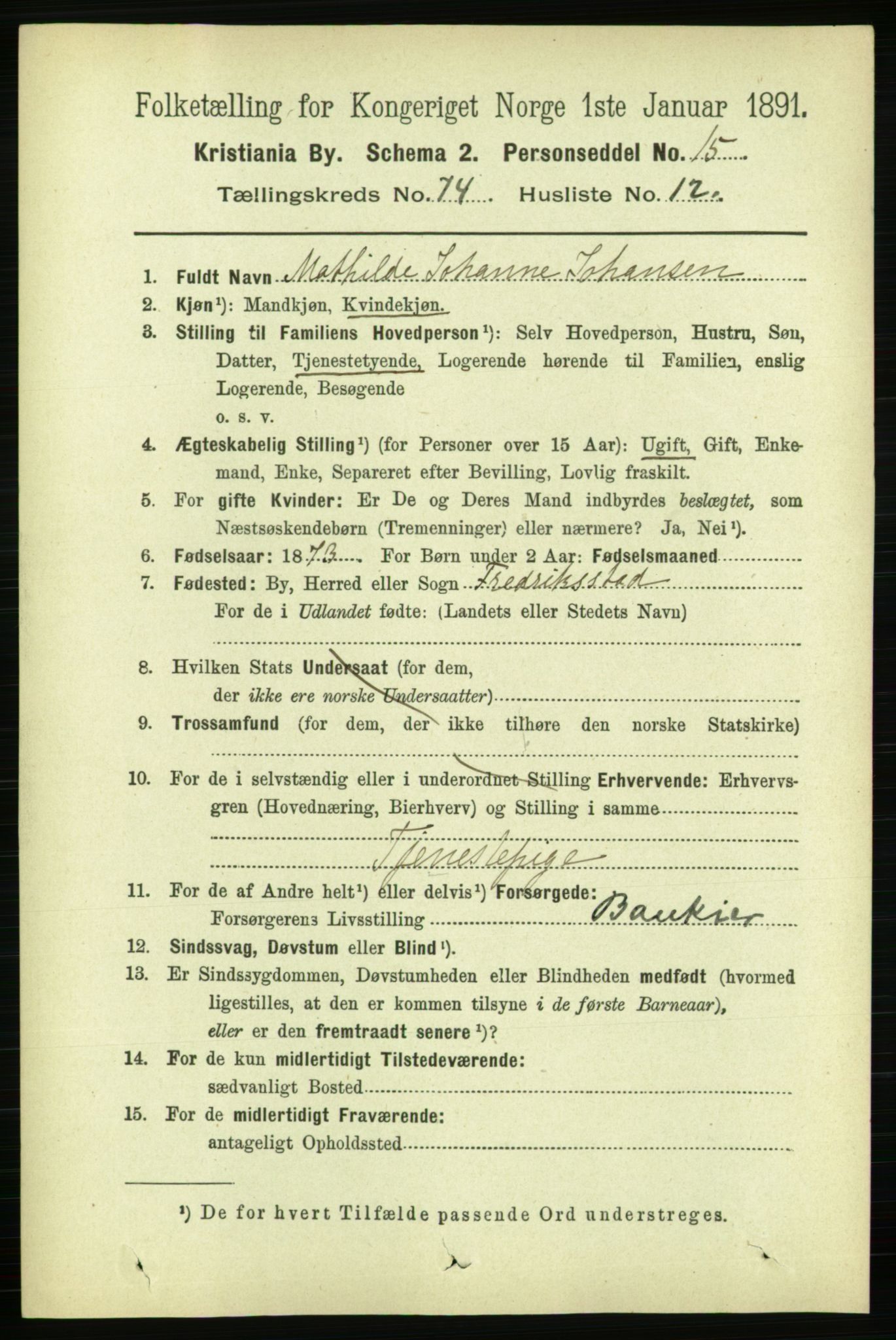 RA, 1891 census for 0301 Kristiania, 1891, p. 39764