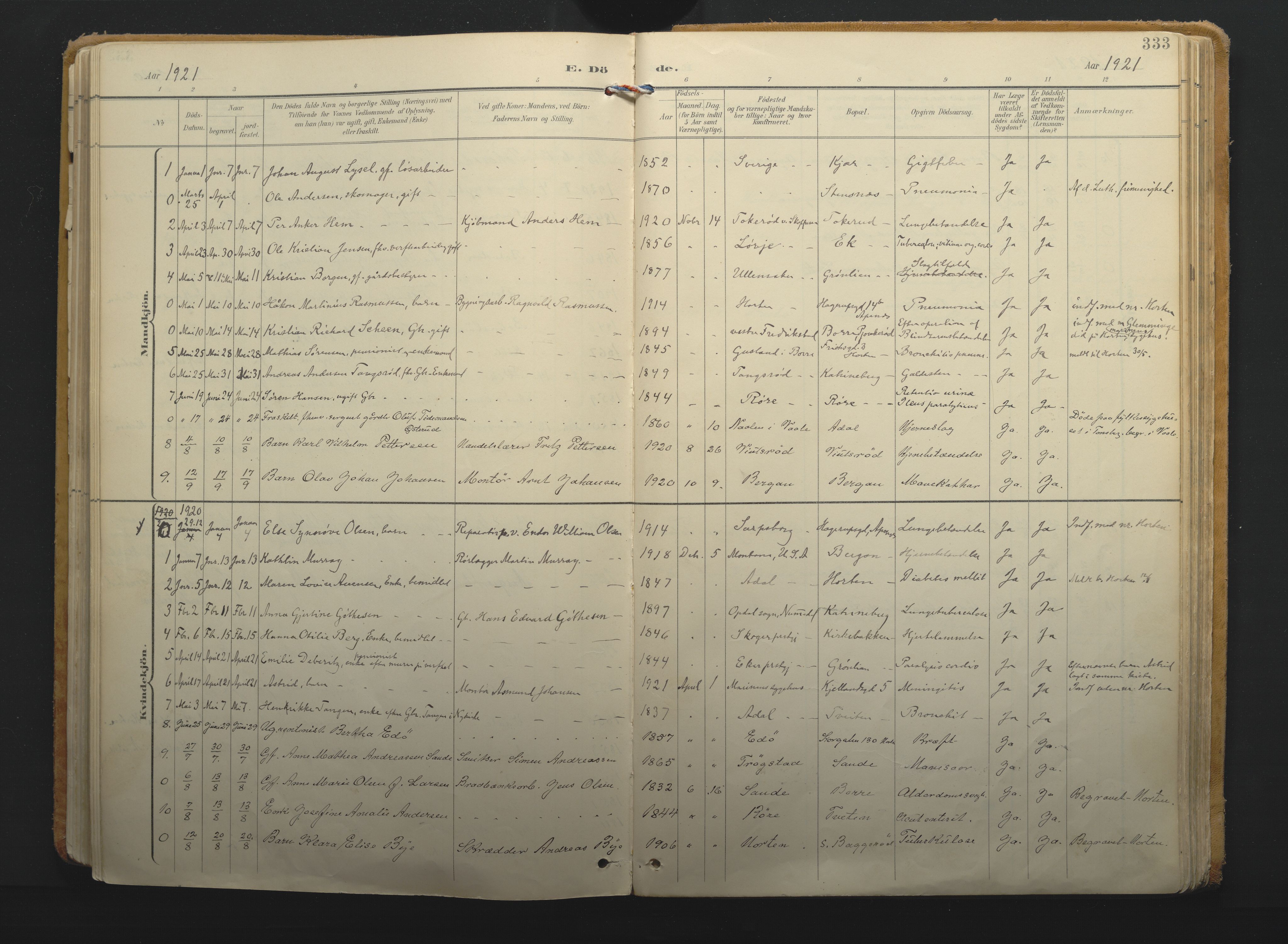 Borre kirkebøker, AV/SAKO-A-338/F/Fa/L0011: Parish register (official) no. I 11, 1897-1921, p. 333