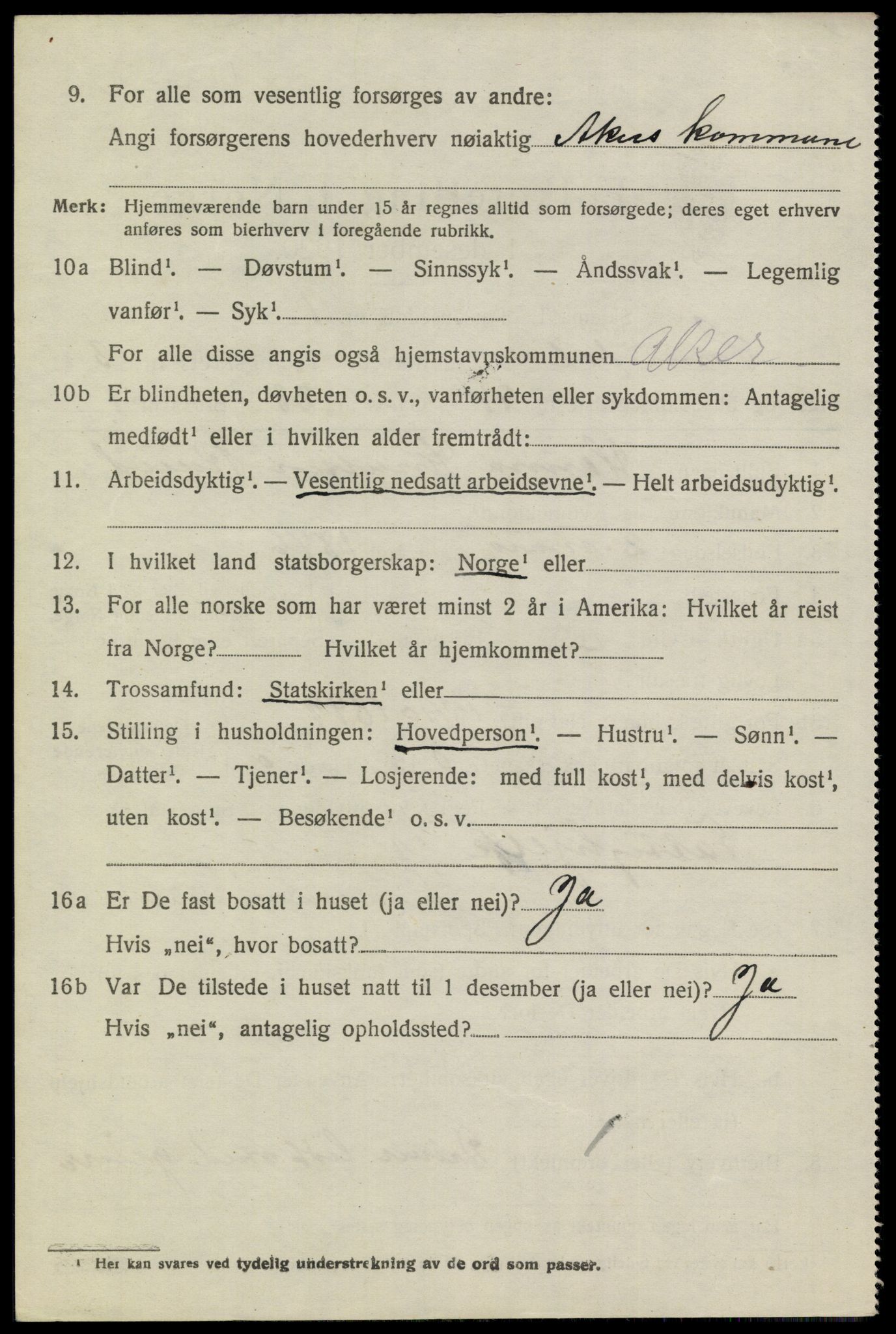 SAKO, 1920 census for Sannidal, 1920, p. 3338