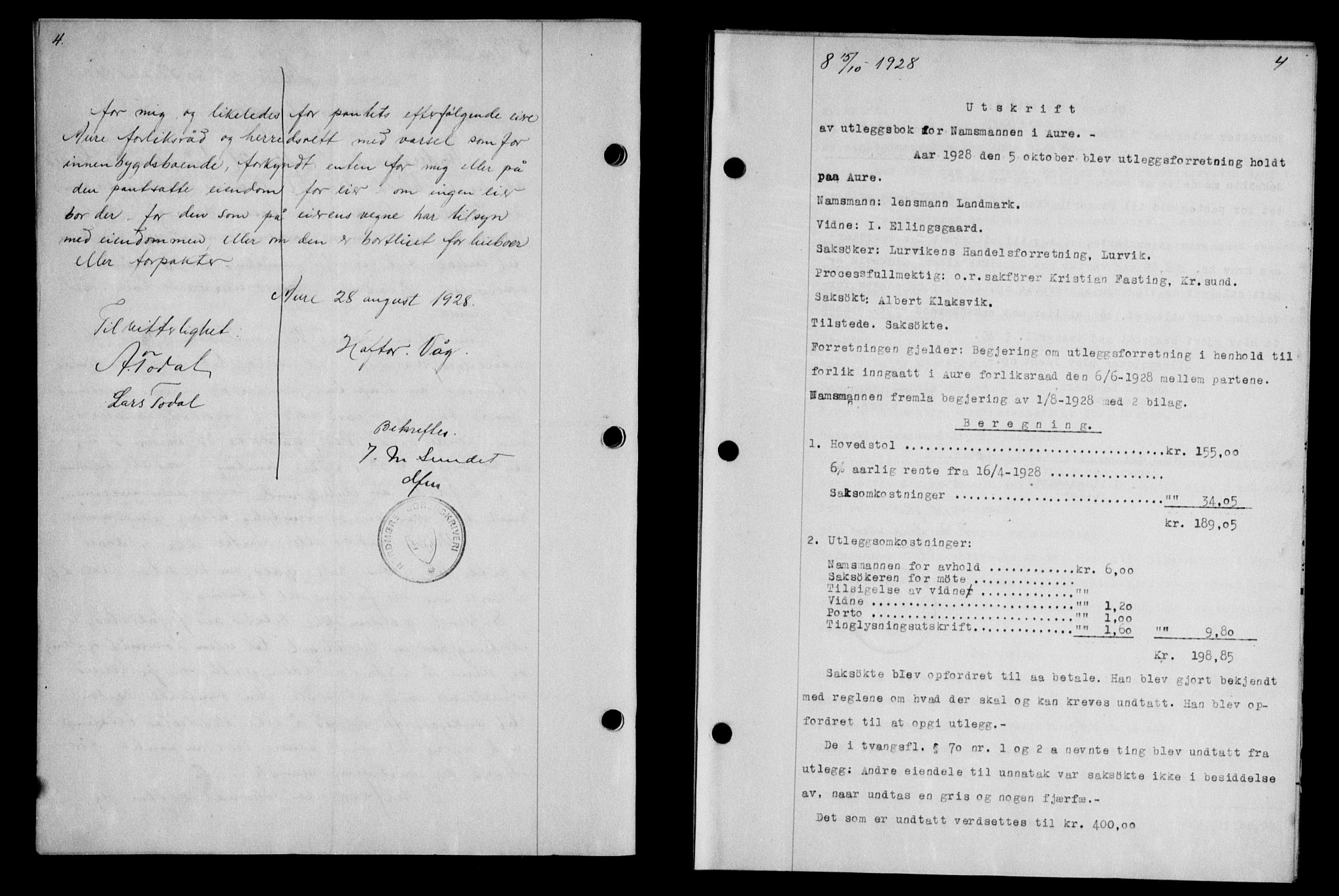Nordmøre sorenskriveri, AV/SAT-A-4132/1/2/2Ca/L0065: Mortgage book no. 55, 1928-1929, Deed date: 15.10.1928