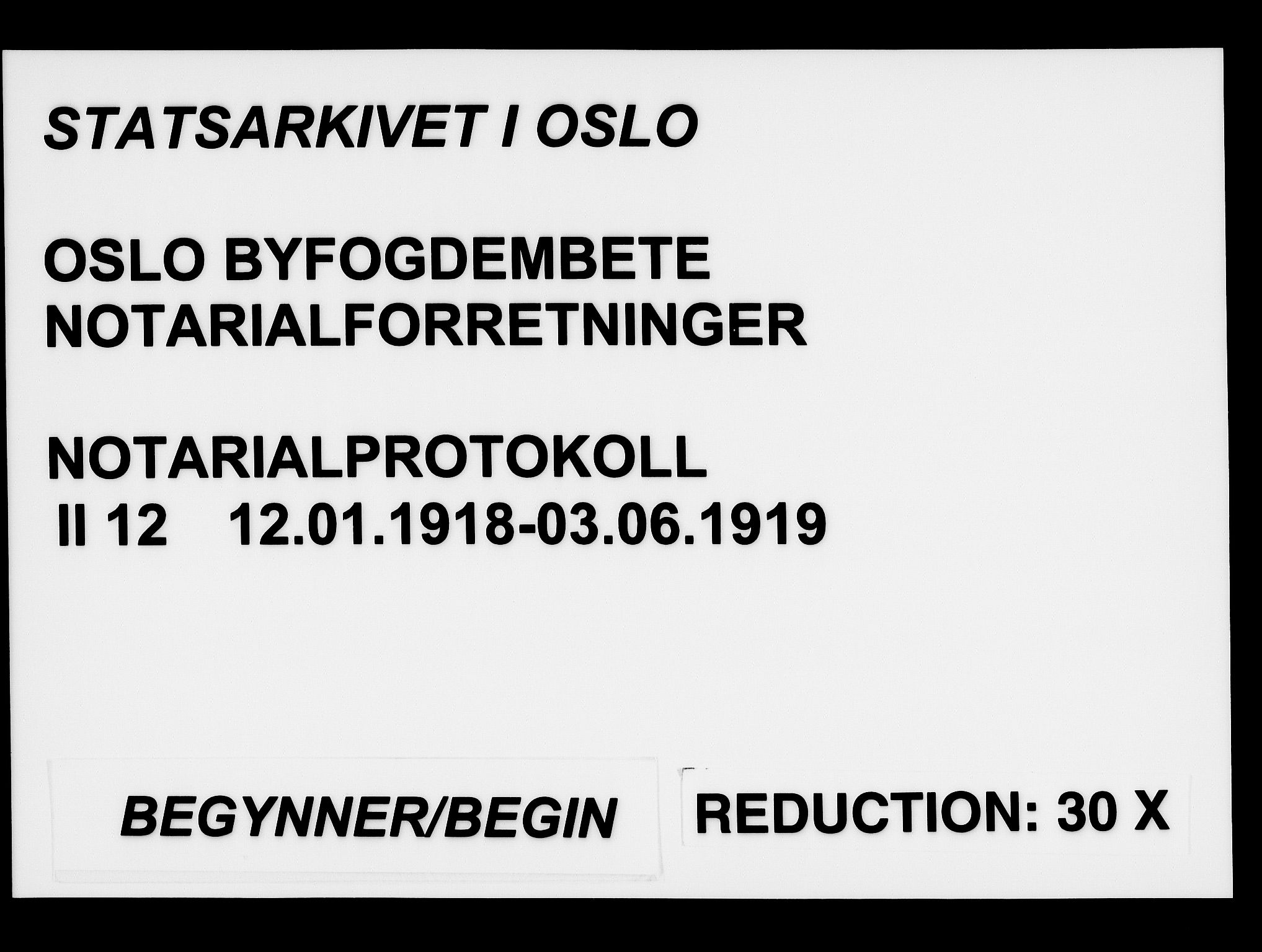 Oslo byfogd avd. I, SAO/A-10220/L/Lb/Lbb/L0012: Notarialprotokoll, rekke II: Vigsler, 1918-1919