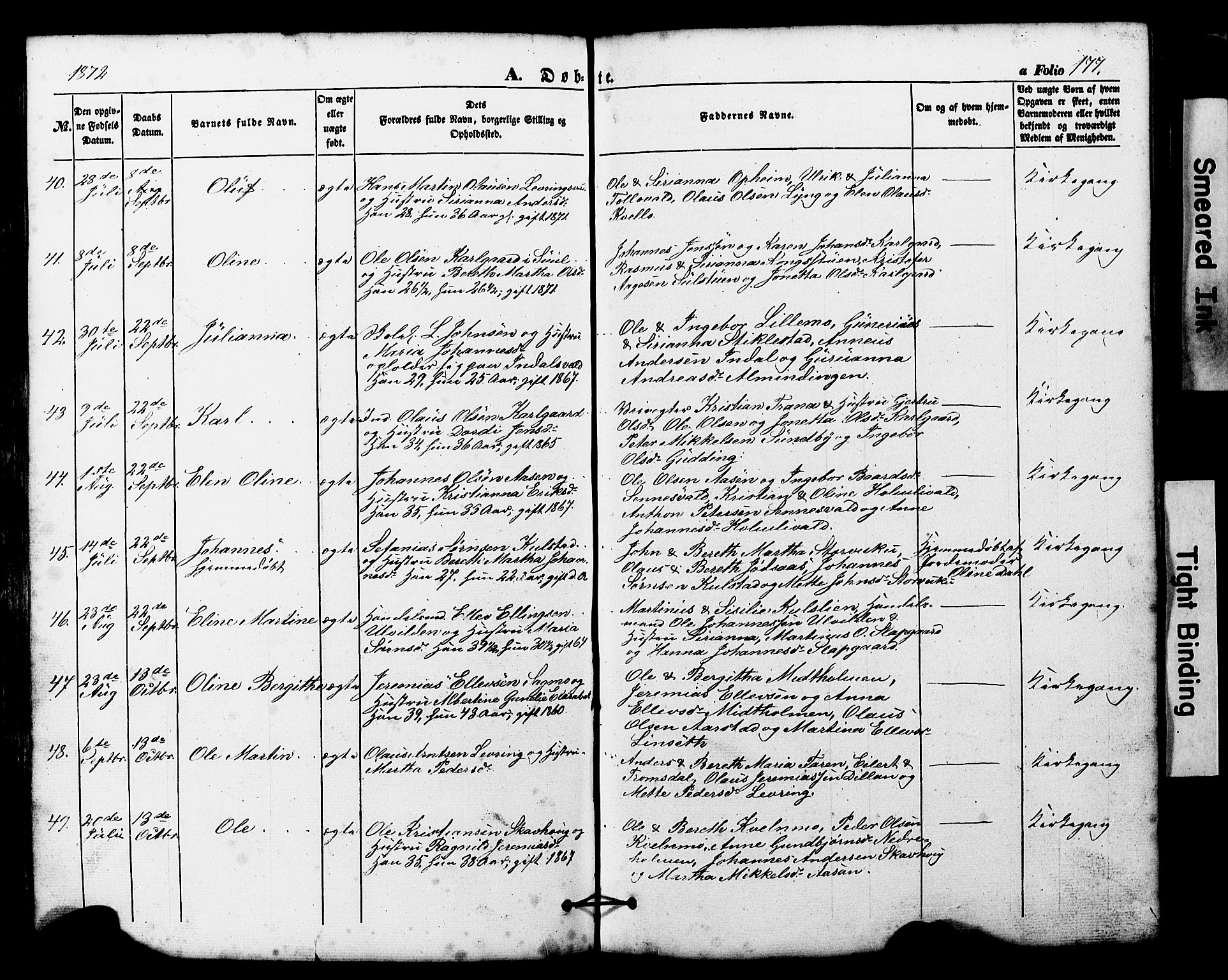 Ministerialprotokoller, klokkerbøker og fødselsregistre - Nord-Trøndelag, SAT/A-1458/724/L0268: Parish register (copy) no. 724C04, 1846-1878, p. 177