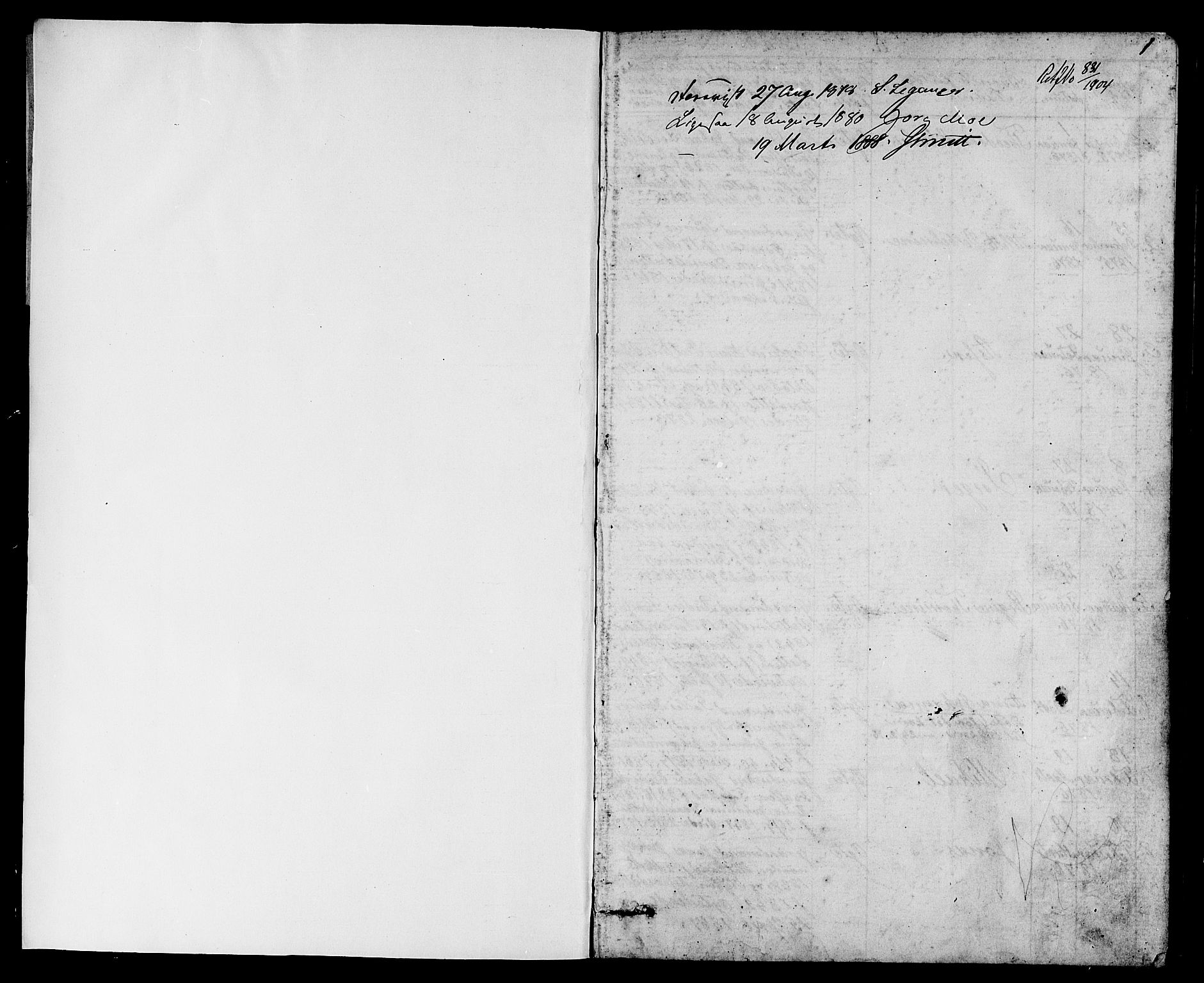 Eigersund sokneprestkontor, SAST/A-101807/S09/L0006: Parish register (copy) no. B 6, 1876-1889, p. 1