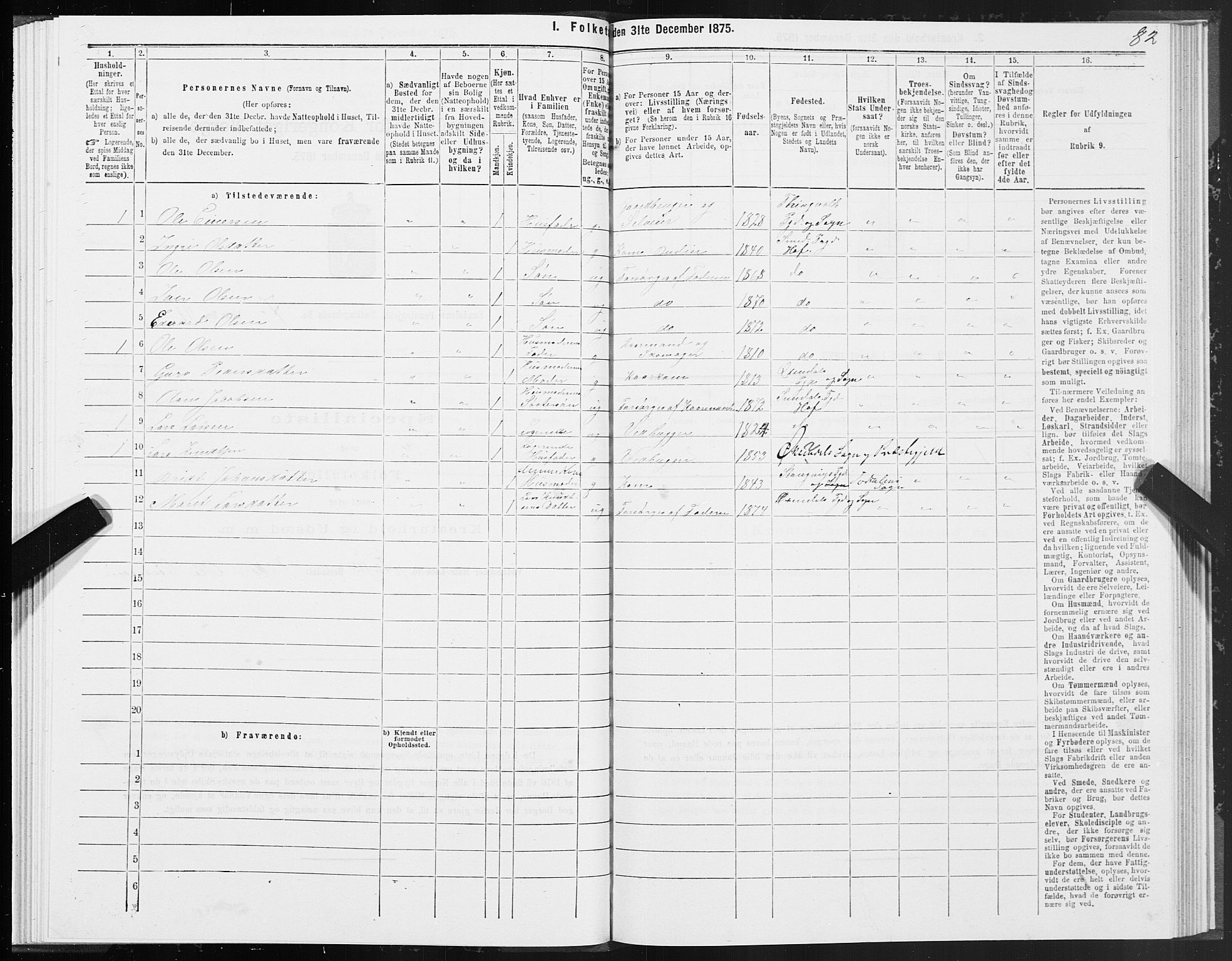 SAT, 1875 census for 1563P Sunndal, 1875, p. 3082