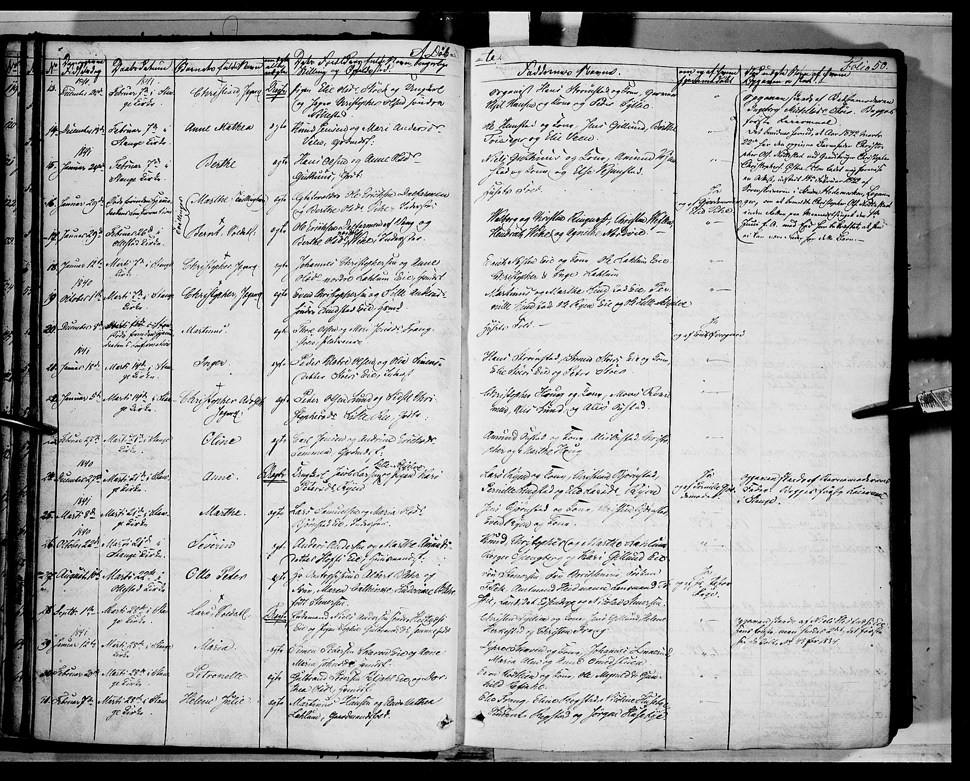 Stange prestekontor, SAH/PREST-002/K/L0010: Parish register (official) no. 10, 1835-1845, p. 50