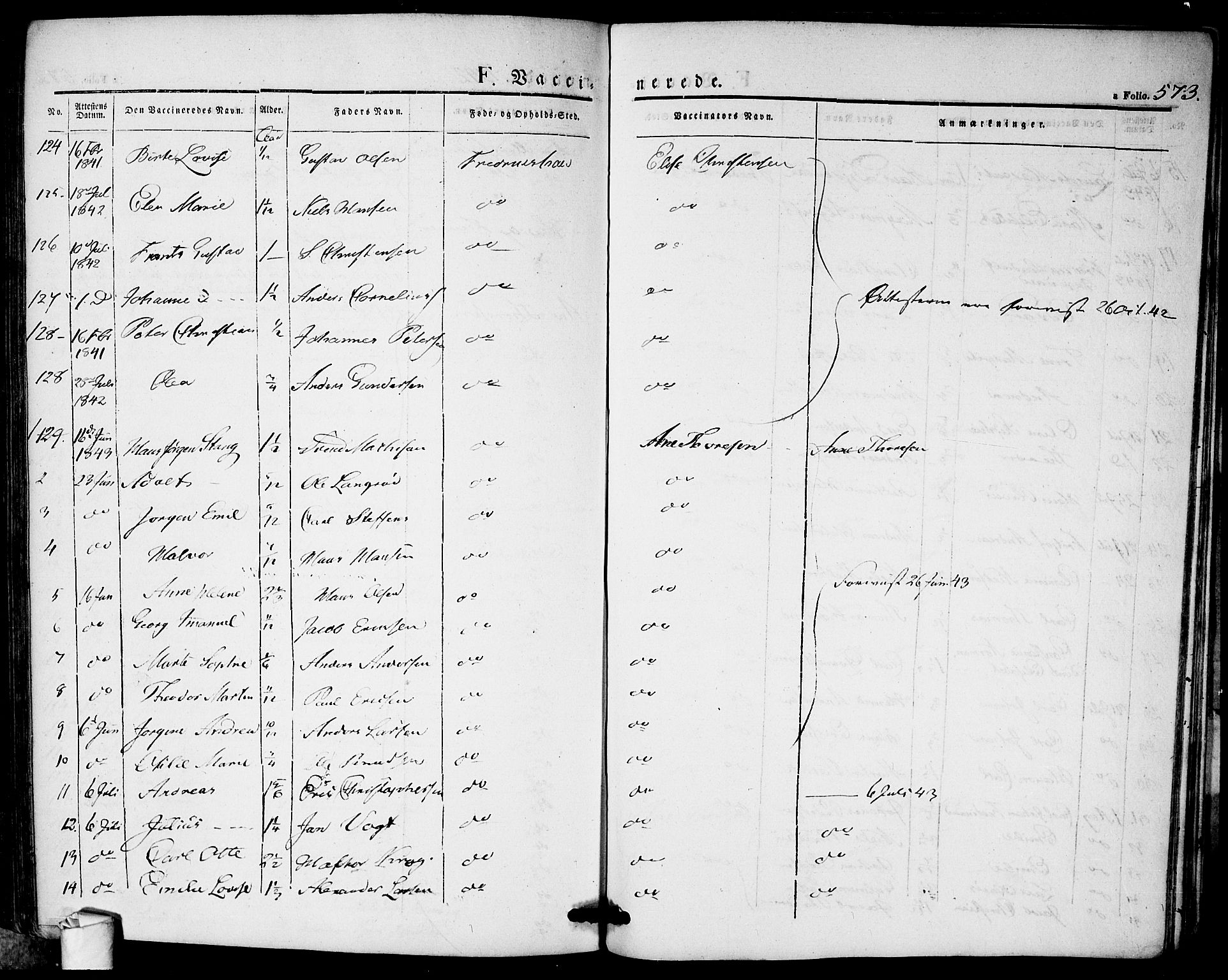 Halden prestekontor Kirkebøker, AV/SAO-A-10909/F/Fa/L0005: Parish register (official) no. I 5, 1834-1845, p. 573