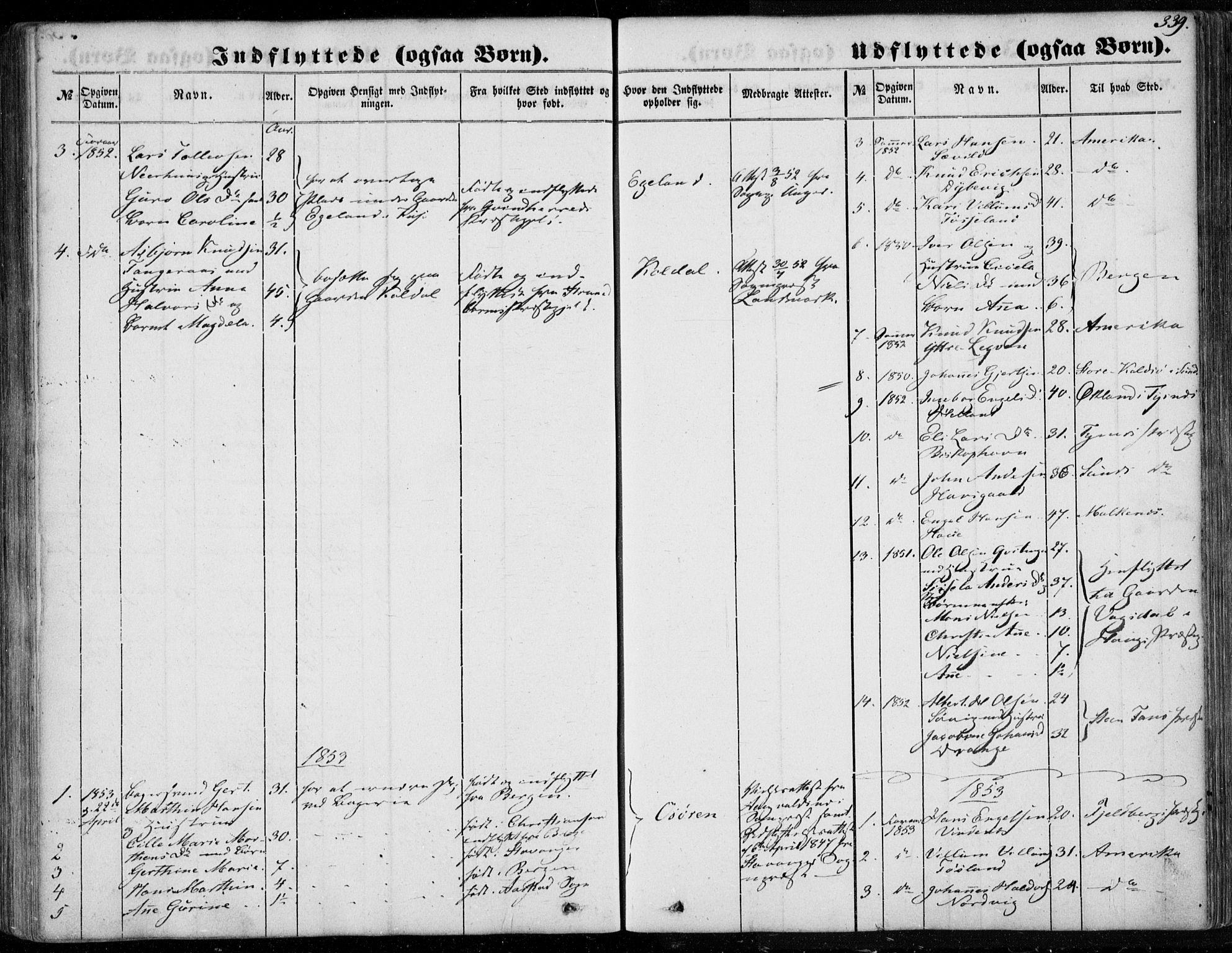 Os sokneprestembete, SAB/A-99929: Parish register (official) no. A 16, 1851-1859, p. 339