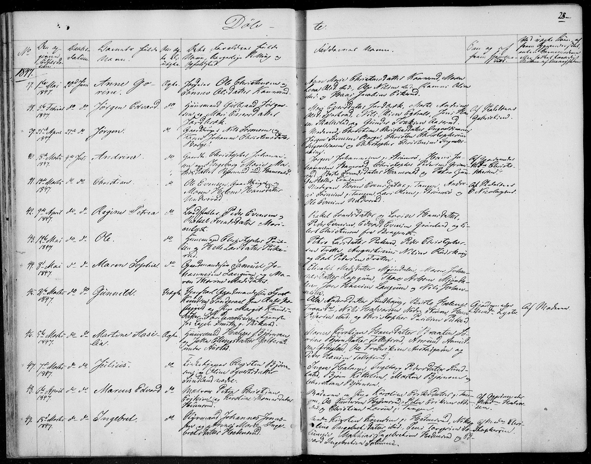 Skoger kirkebøker, AV/SAKO-A-59/F/Fa/L0003: Parish register (official) no. I 3, 1842-1861, p. 28