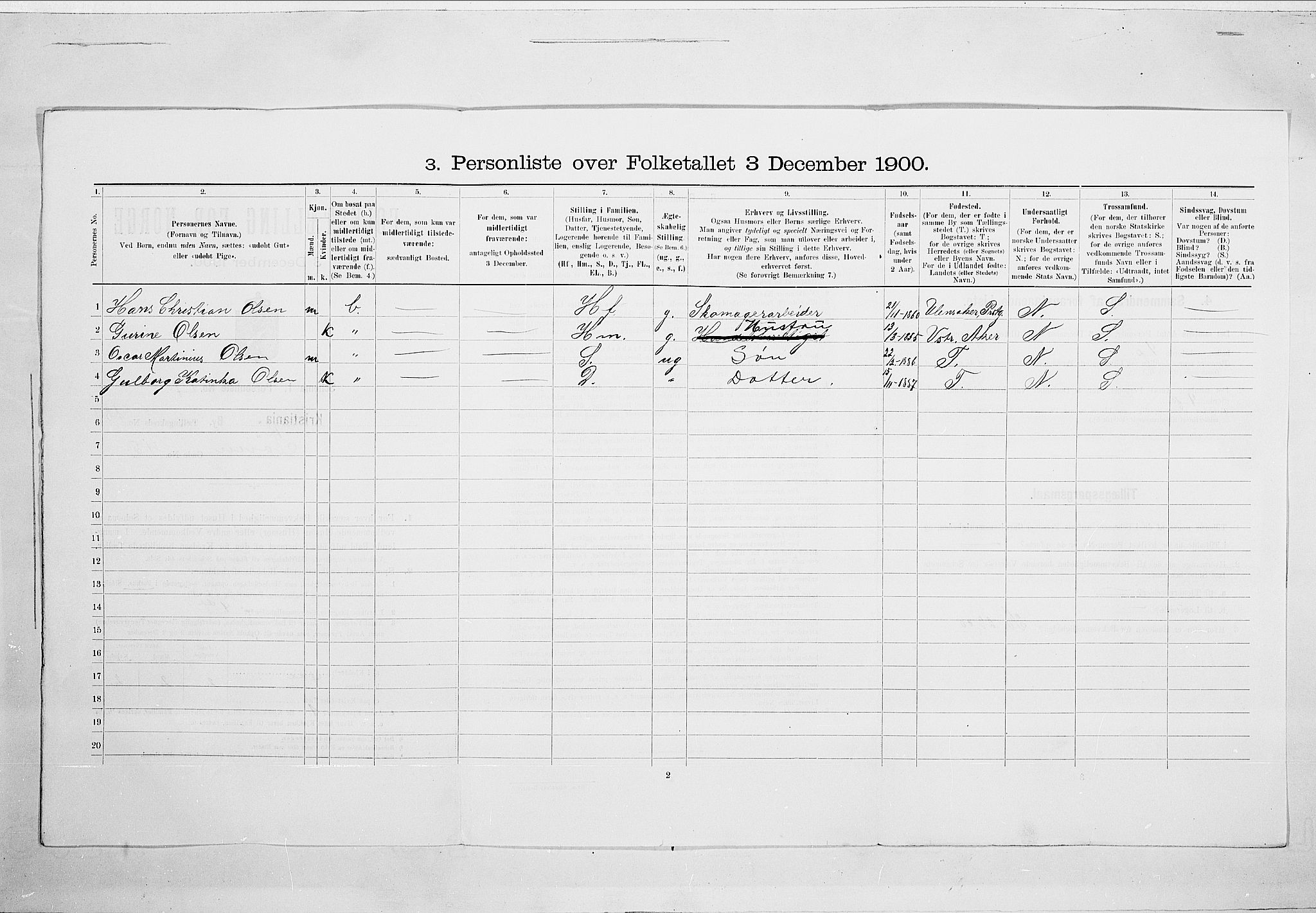 SAO, 1900 census for Kristiania, 1900, p. 106640