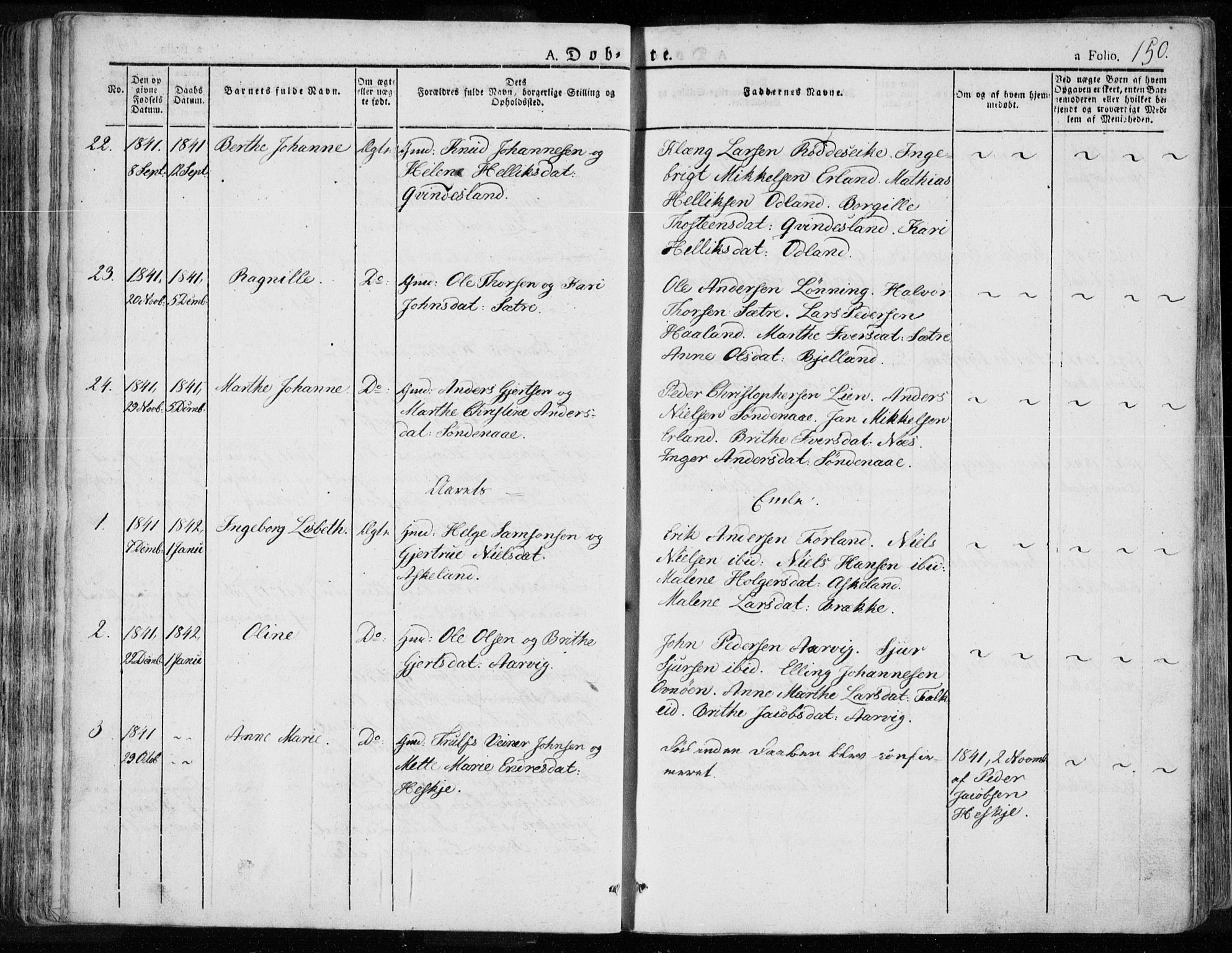 Tysvær sokneprestkontor, SAST/A -101864/H/Ha/Haa/L0001: Parish register (official) no. A 1.1, 1831-1856, p. 150