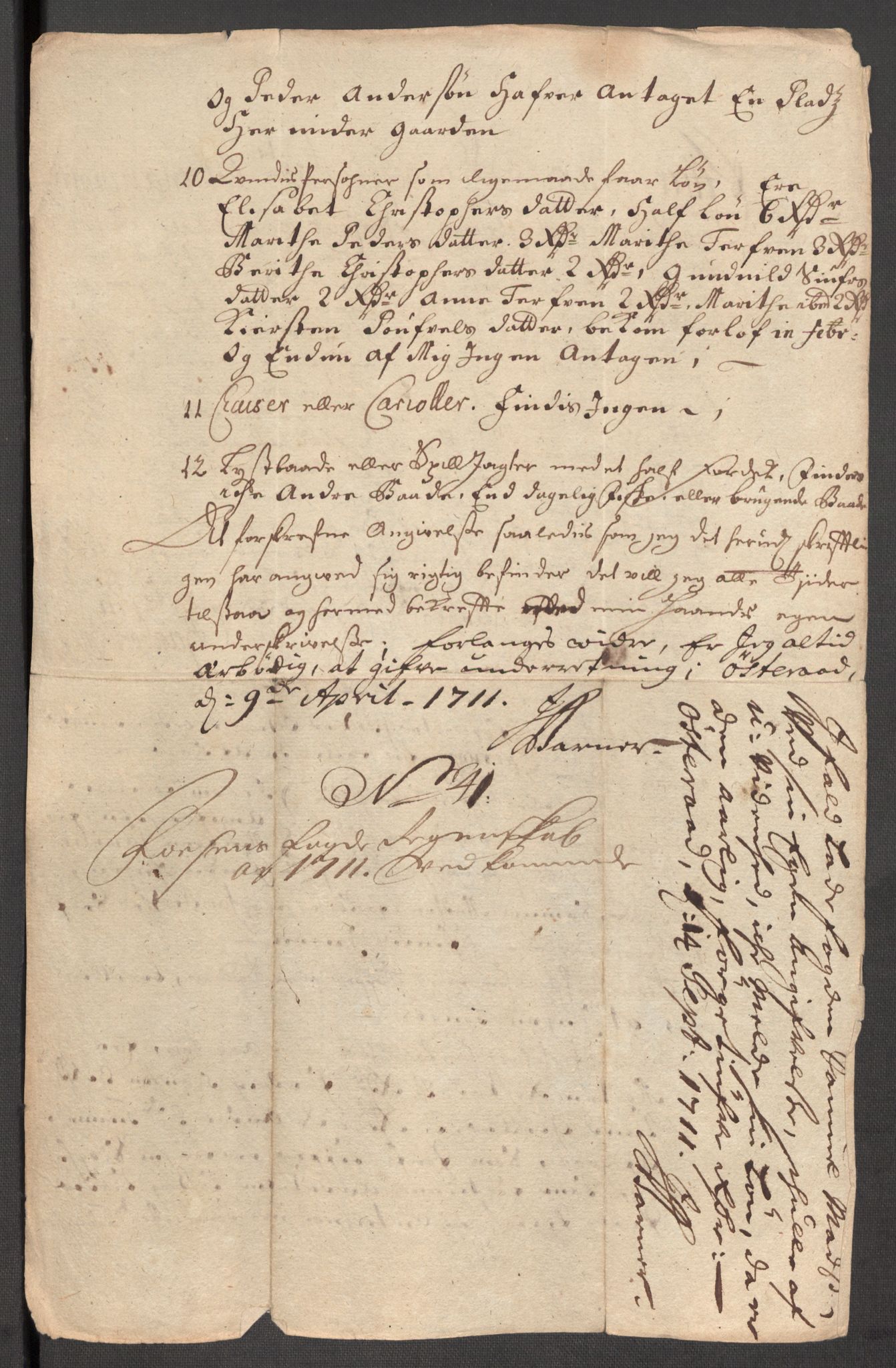 Rentekammeret inntil 1814, Reviderte regnskaper, Fogderegnskap, RA/EA-4092/R57/L3860: Fogderegnskap Fosen, 1711, p. 400