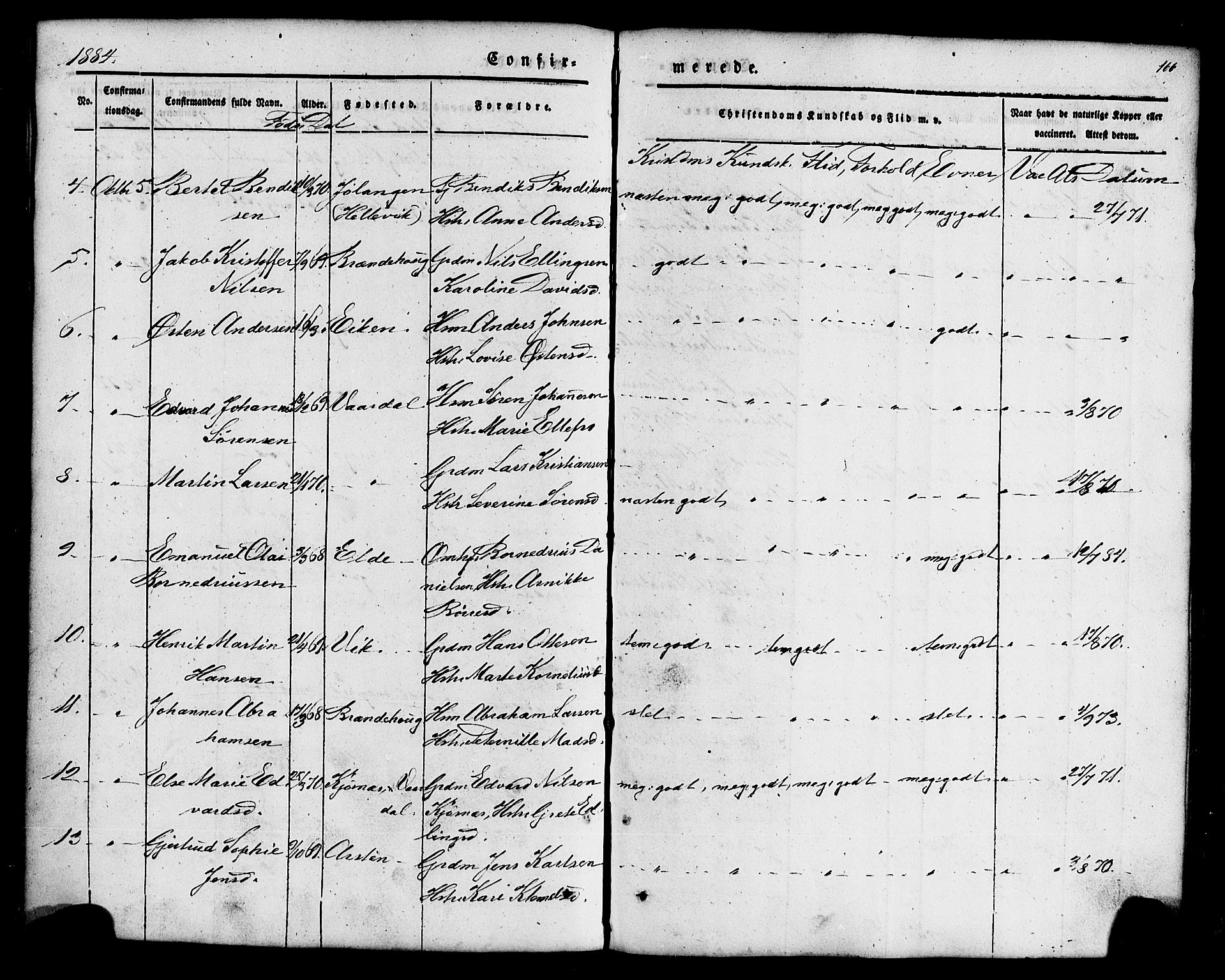 Fjaler sokneprestembete, AV/SAB-A-79801/H/Haa/Haaa/L0008: Parish register (official) no. A 8, 1850-1886, p. 166