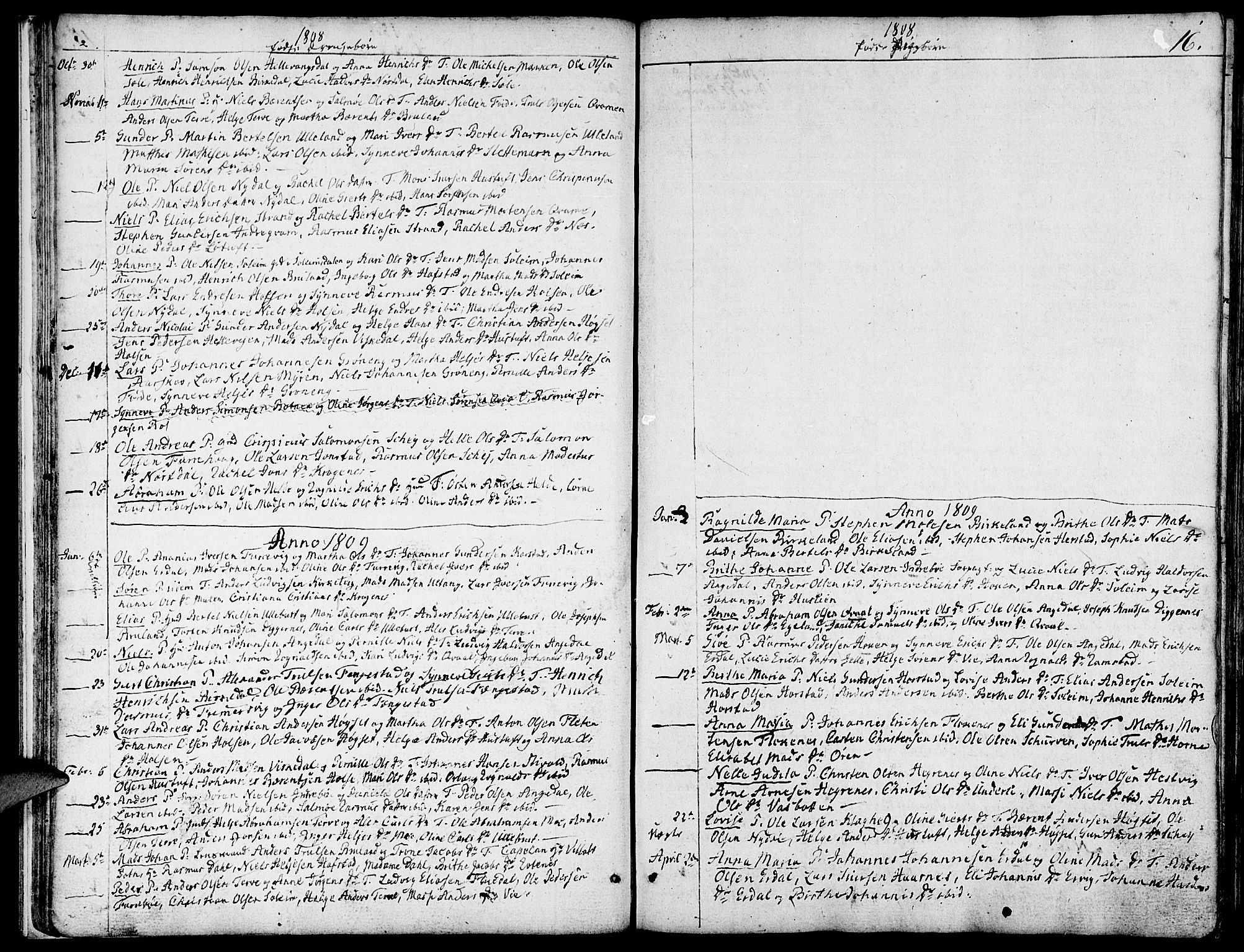 Førde sokneprestembete, SAB/A-79901/H/Haa/Haaa/L0005: Parish register (official) no. A 5, 1803-1821, p. 16