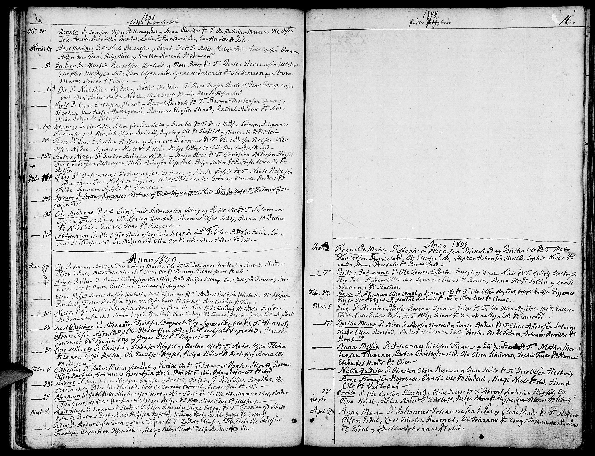 Førde sokneprestembete, AV/SAB-A-79901/H/Haa/Haaa/L0005: Parish register (official) no. A 5, 1803-1821, p. 16
