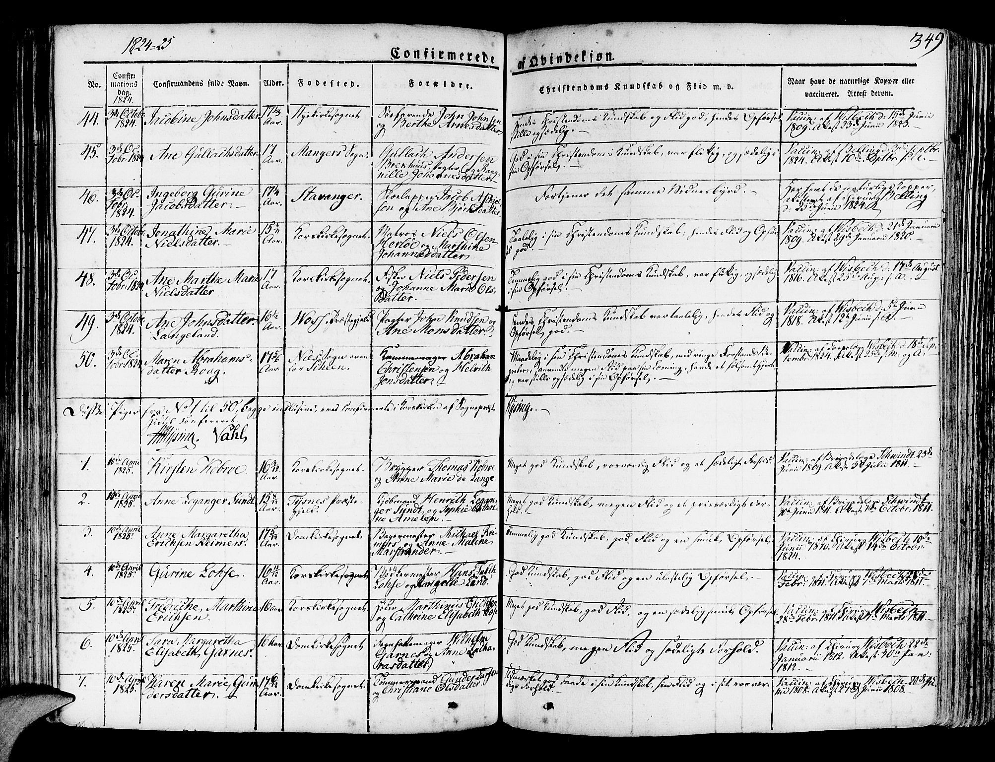 Korskirken sokneprestembete, AV/SAB-A-76101/H/Haa/L0014: Parish register (official) no. A 14, 1823-1835, p. 349