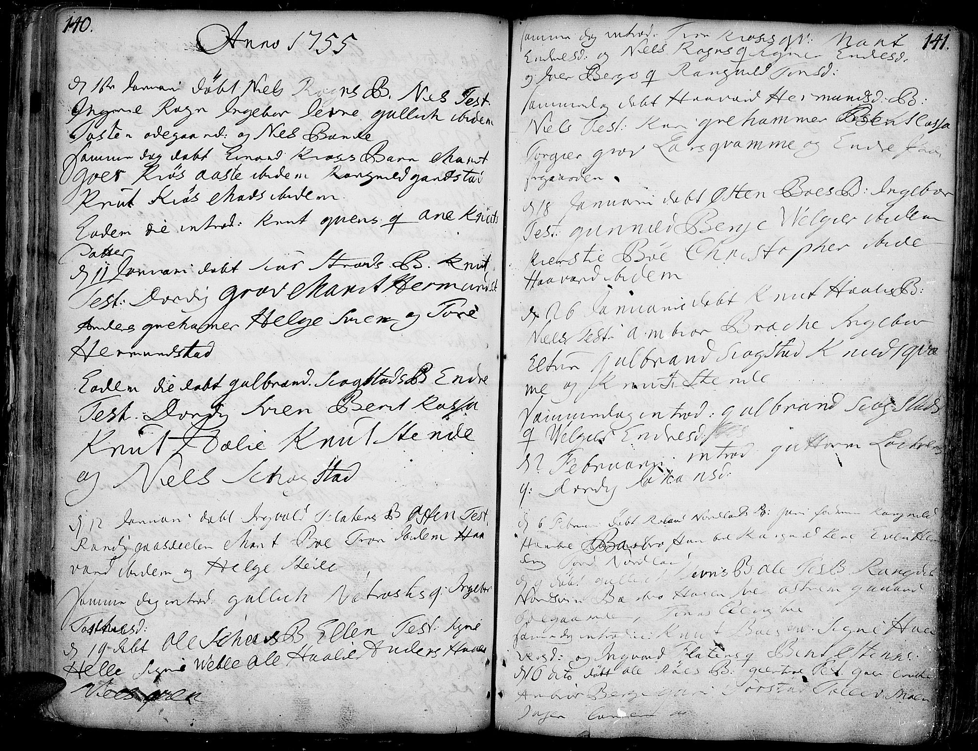 Vang prestekontor, Valdres, AV/SAH-PREST-140/H/Ha/L0001: Parish register (official) no. 1, 1730-1796, p. 140-141