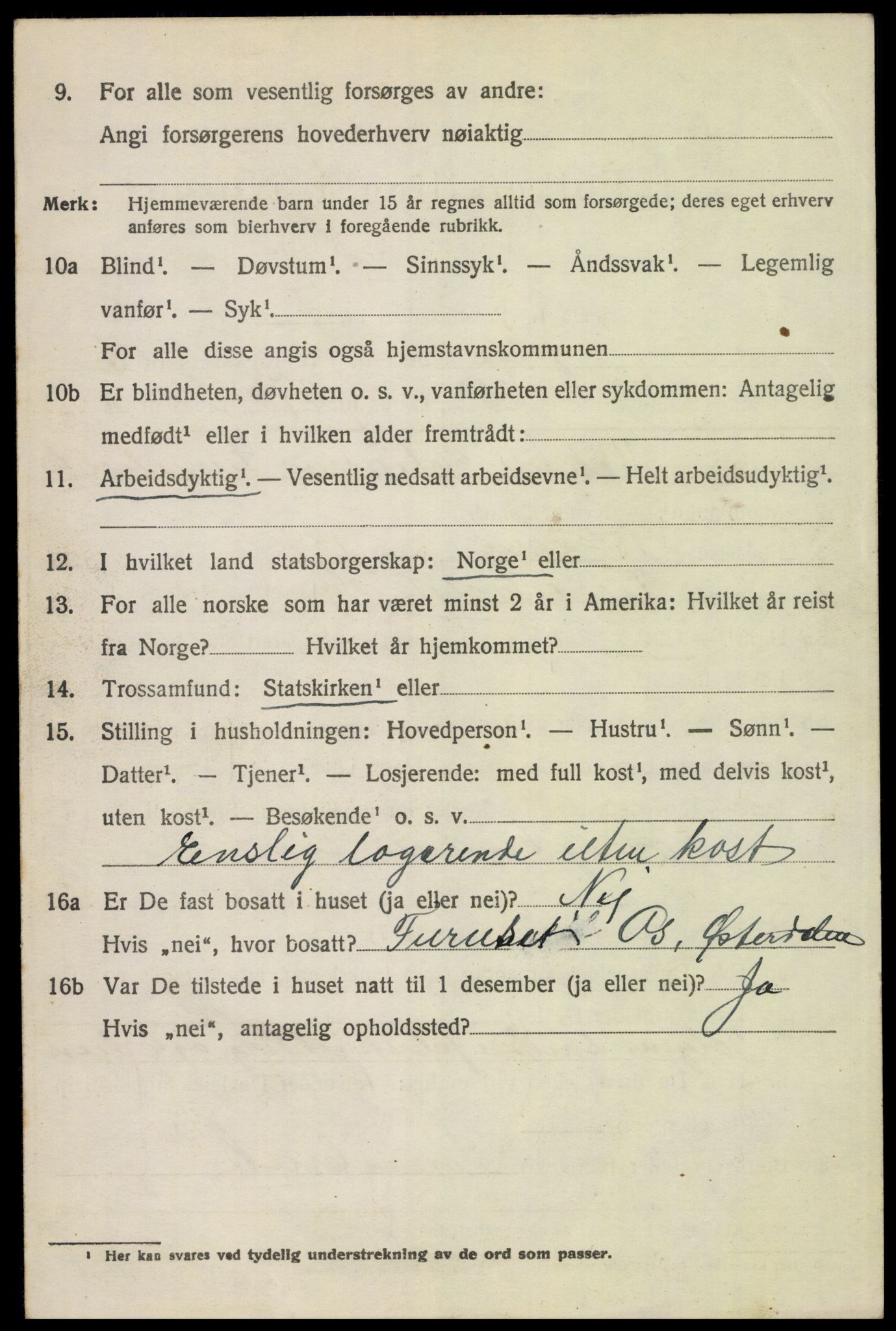 SAH, 1920 census for Tolga, 1920, p. 3914