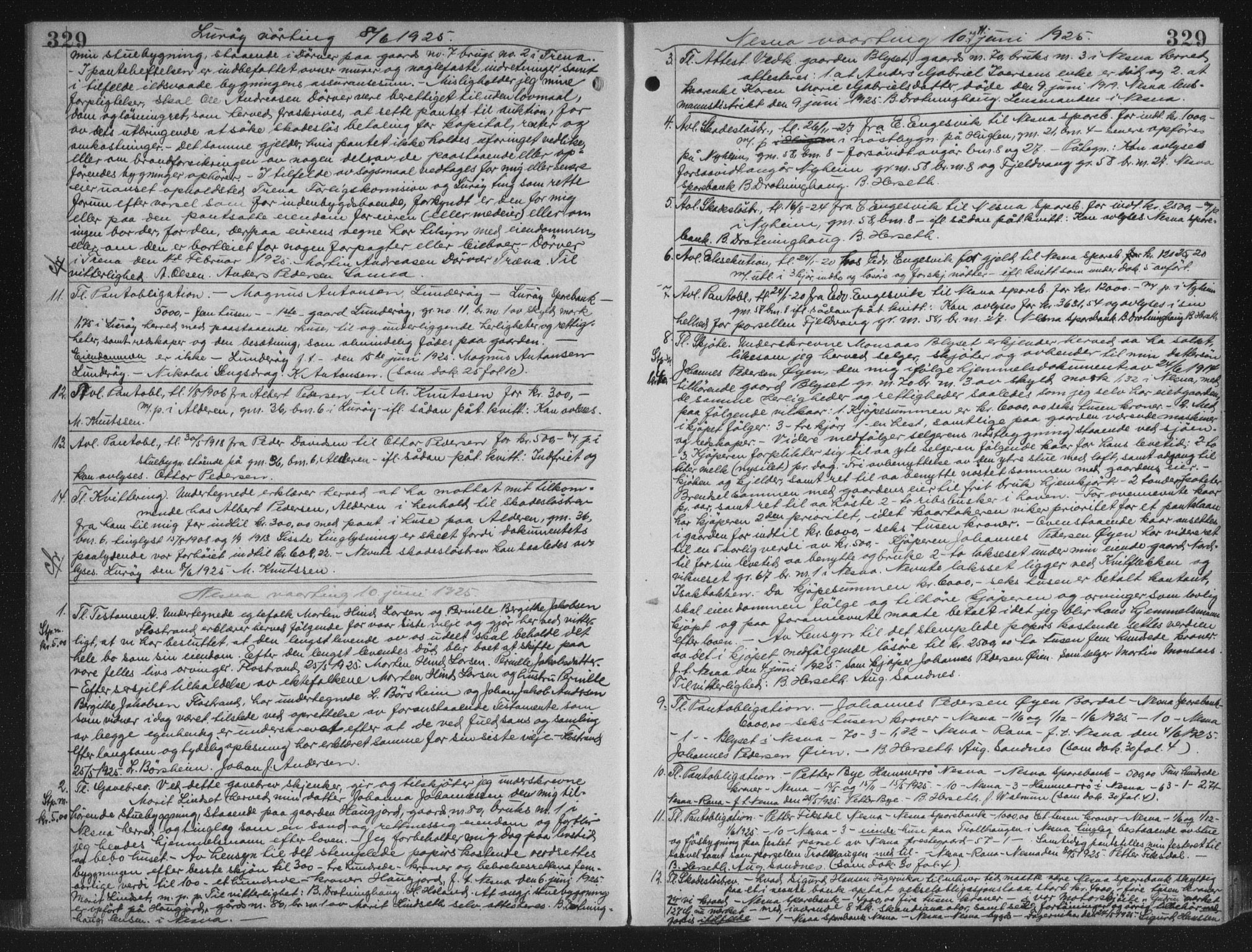 Rana sorenskriveri , AV/SAT-A-1108/1/2/2C/L0018: Mortgage book no. 18, 1923-1928, p. 329, Deed date: 10.06.1925