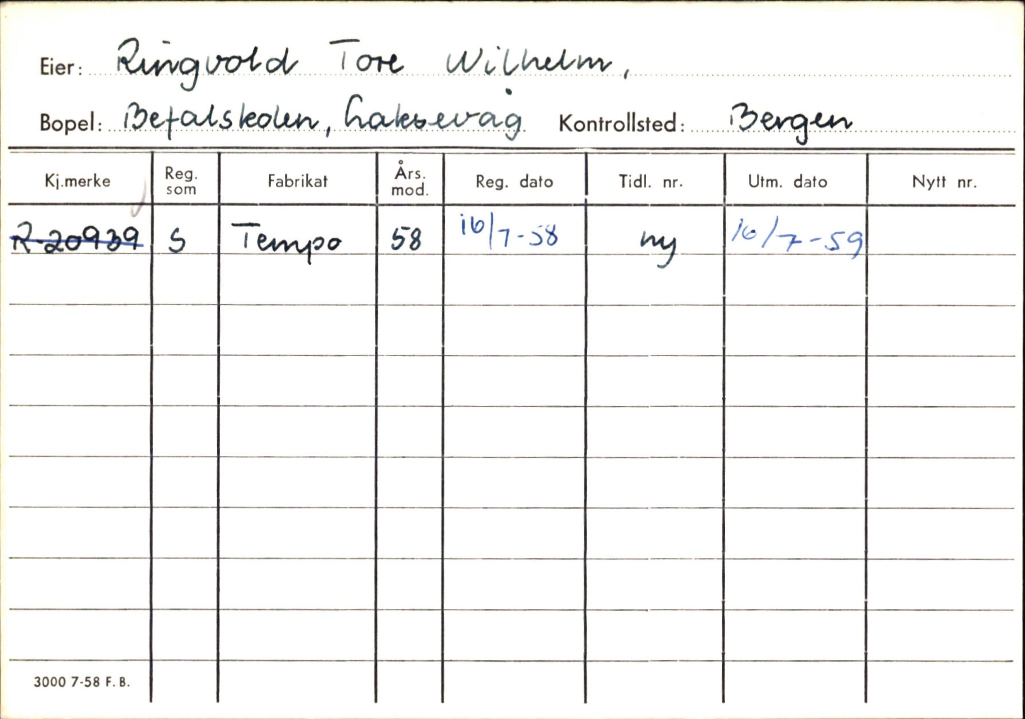 Statens vegvesen, Hordaland vegkontor, AV/SAB-A-5201/2/Ha/L0045: R-eierkort R, 1920-1971, p. 102