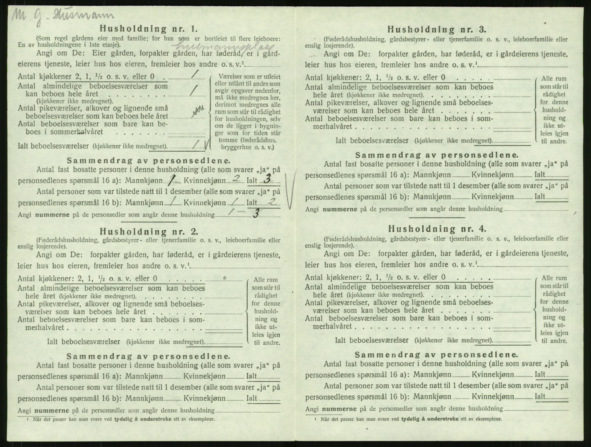 SAT, 1920 census for Voll, 1920, p. 96