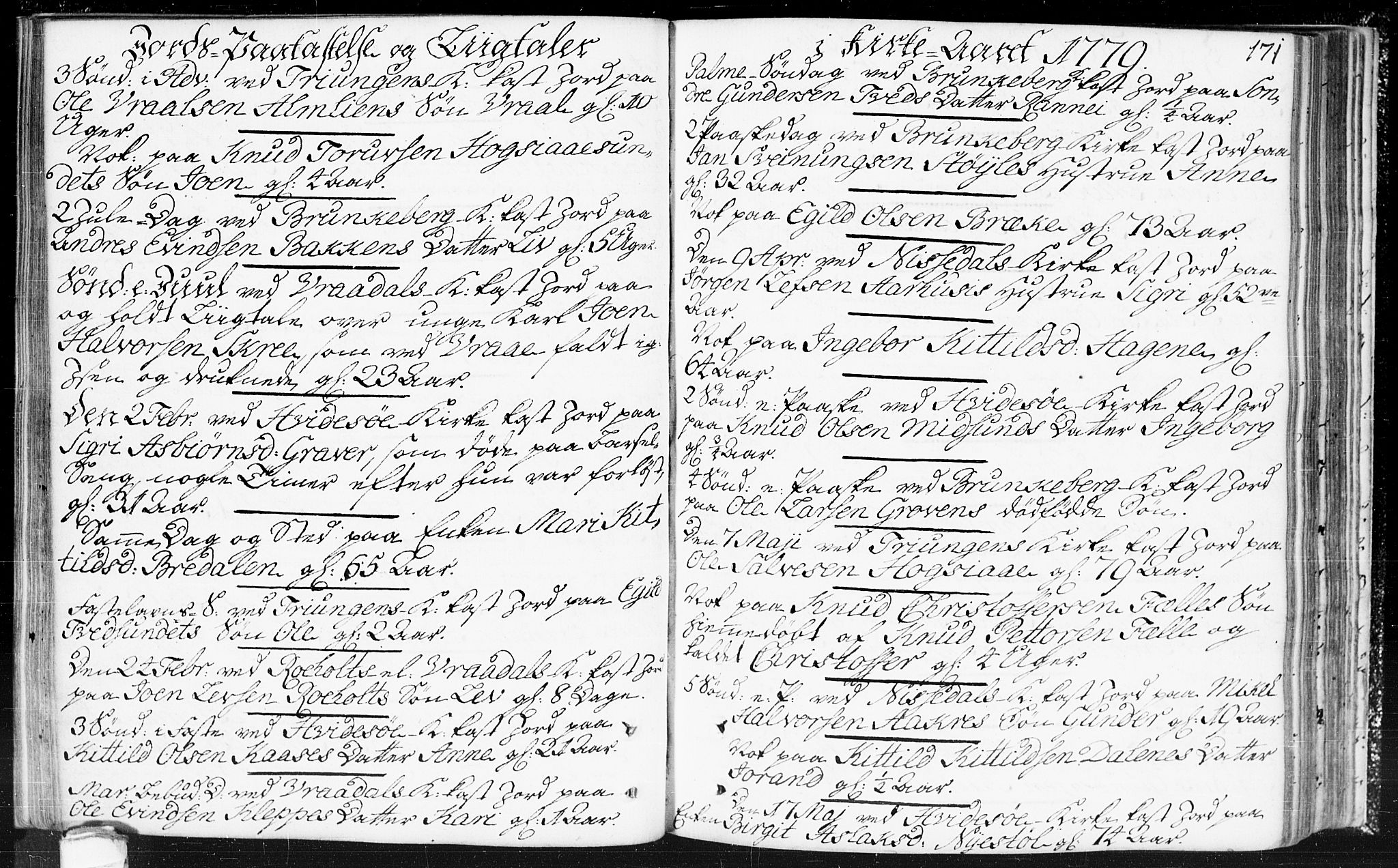 Kviteseid kirkebøker, SAKO/A-276/F/Fa/L0002: Parish register (official) no. I 2, 1773-1786, p. 171