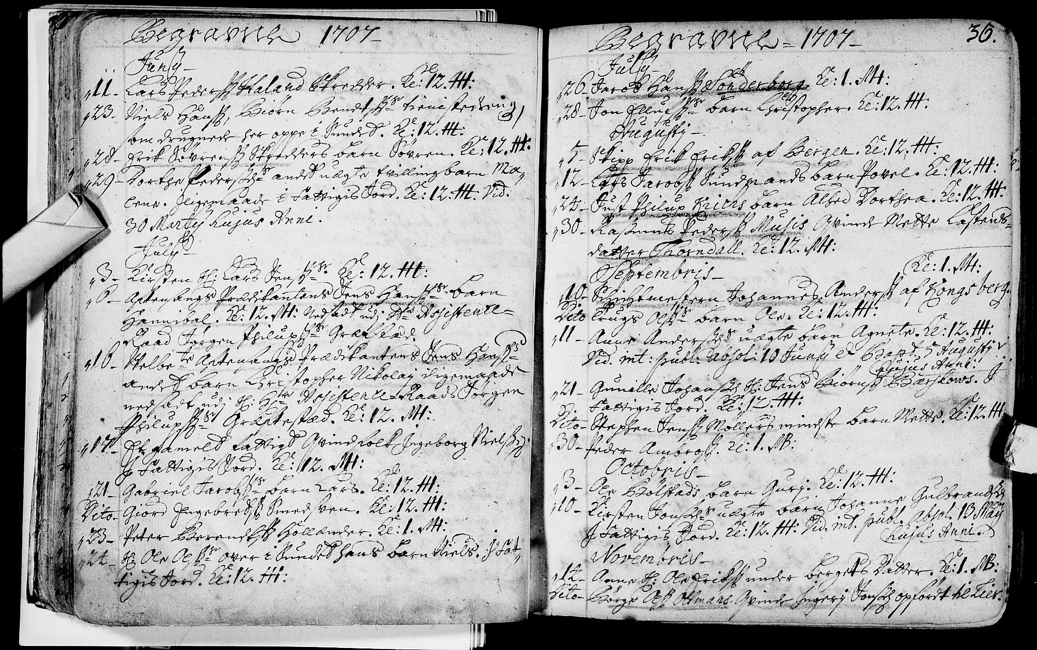 Bragernes kirkebøker, AV/SAKO-A-6/F/Fa/L0003: Parish register (official) no. I 3, 1706-1734, p. 36