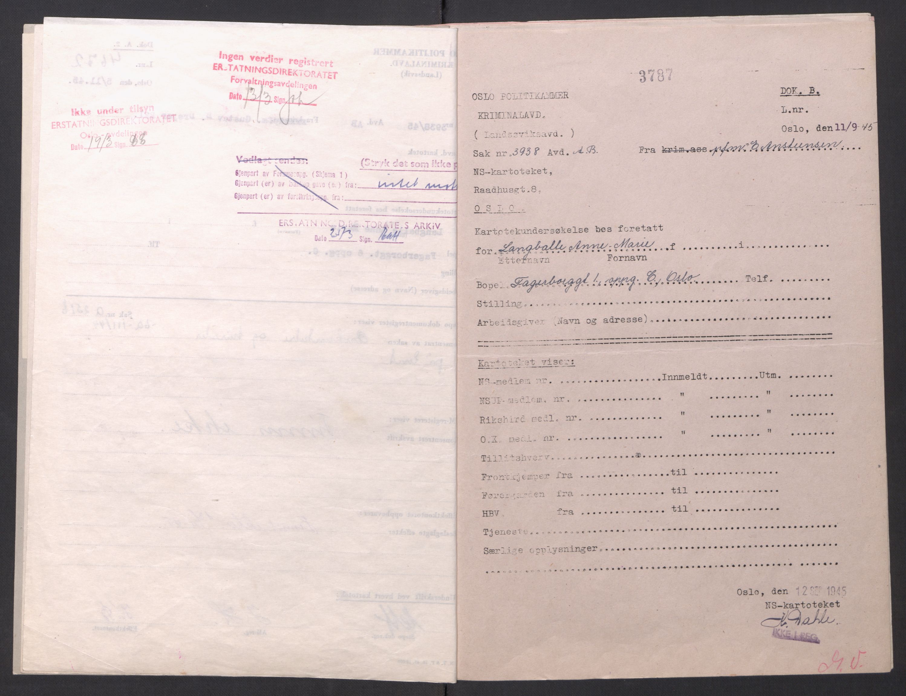 Landssvikarkivet, Oslo politikammer, AV/RA-S-3138-01/D/Dg/L0267/3699: Henlagt hnr. 3658 - 3665 / Hnr. 3662, 1945-1946, p. 27