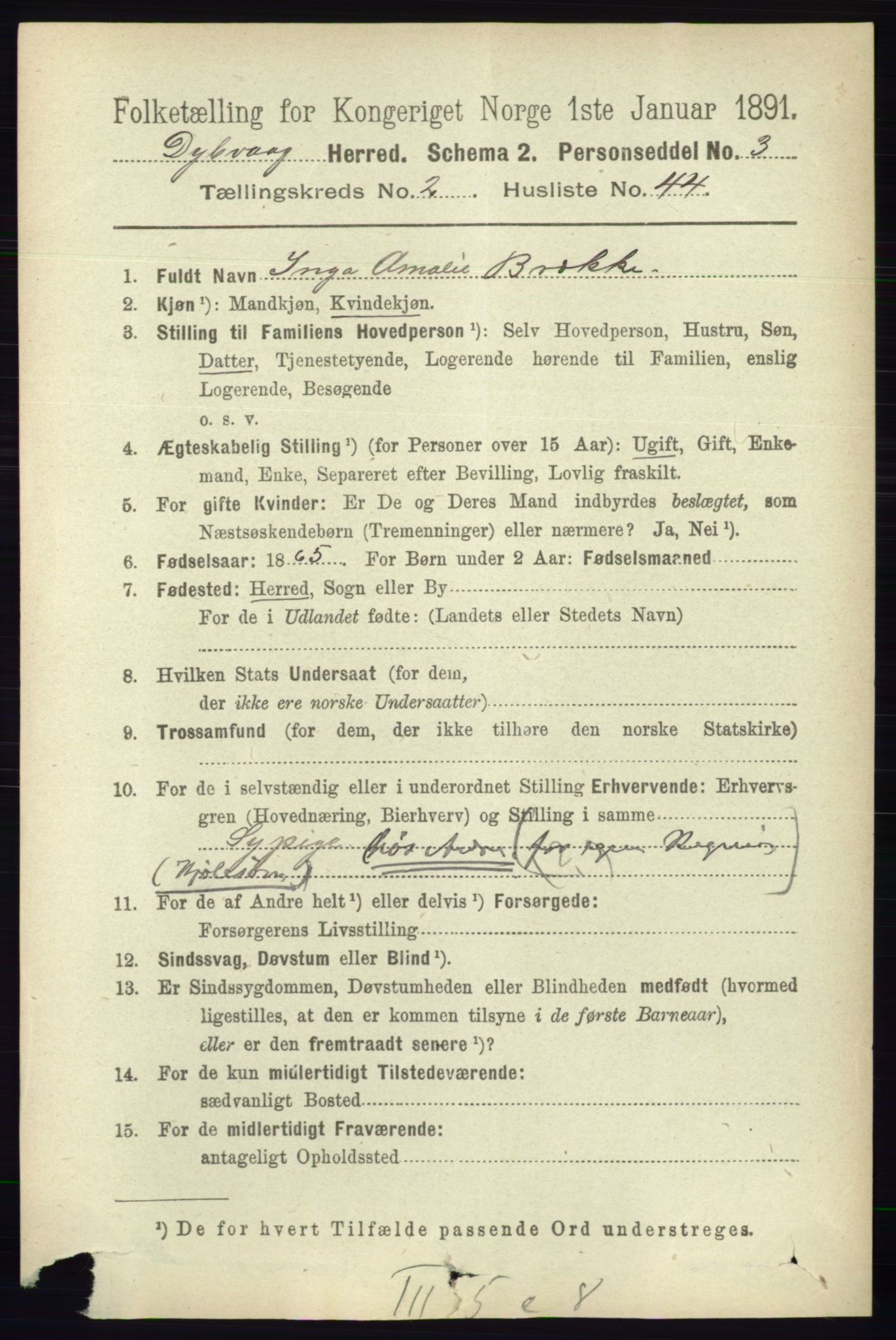 RA, 1891 census for 0915 Dypvåg, 1891, p. 756