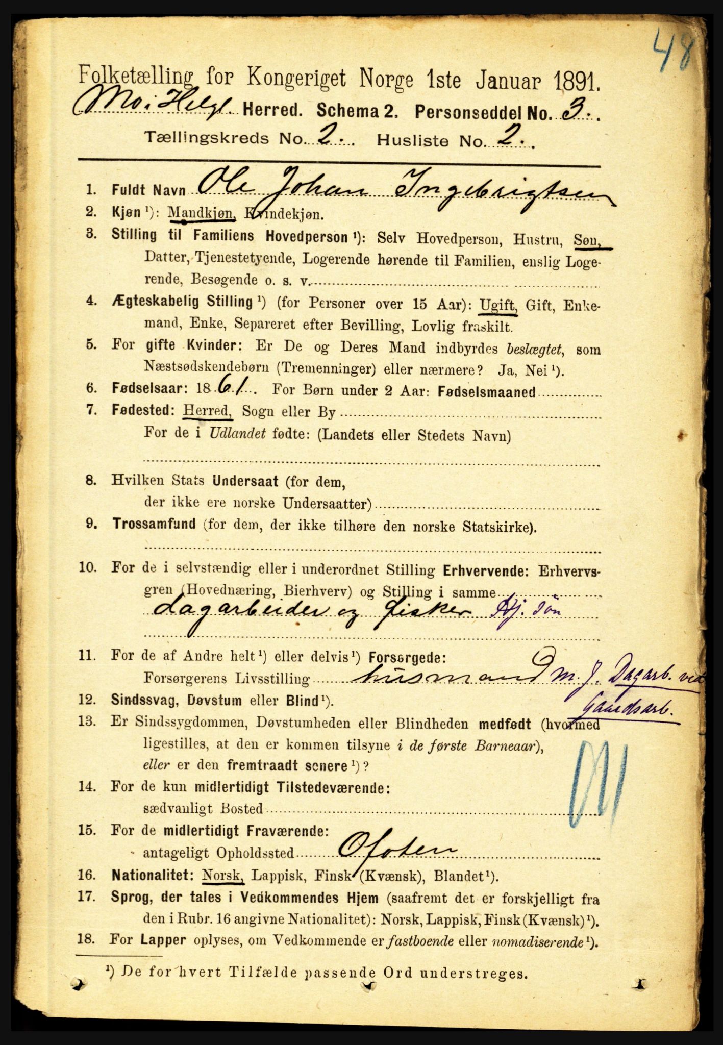 RA, 1891 census for 1833 Mo, 1891, p. 540