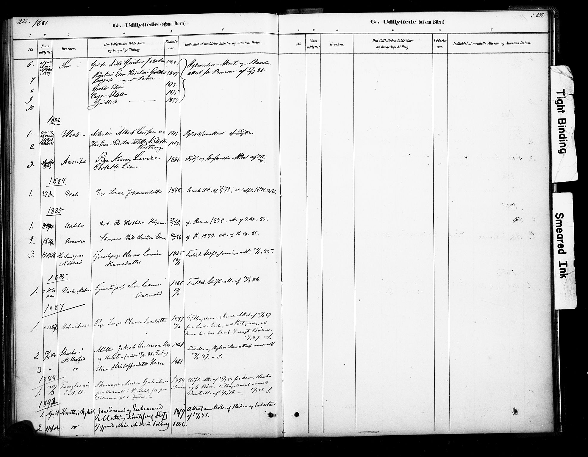 Ramnes kirkebøker, AV/SAKO-A-314/F/Fb/L0001: Parish register (official) no. II 1, 1878-1894, p. 232-233