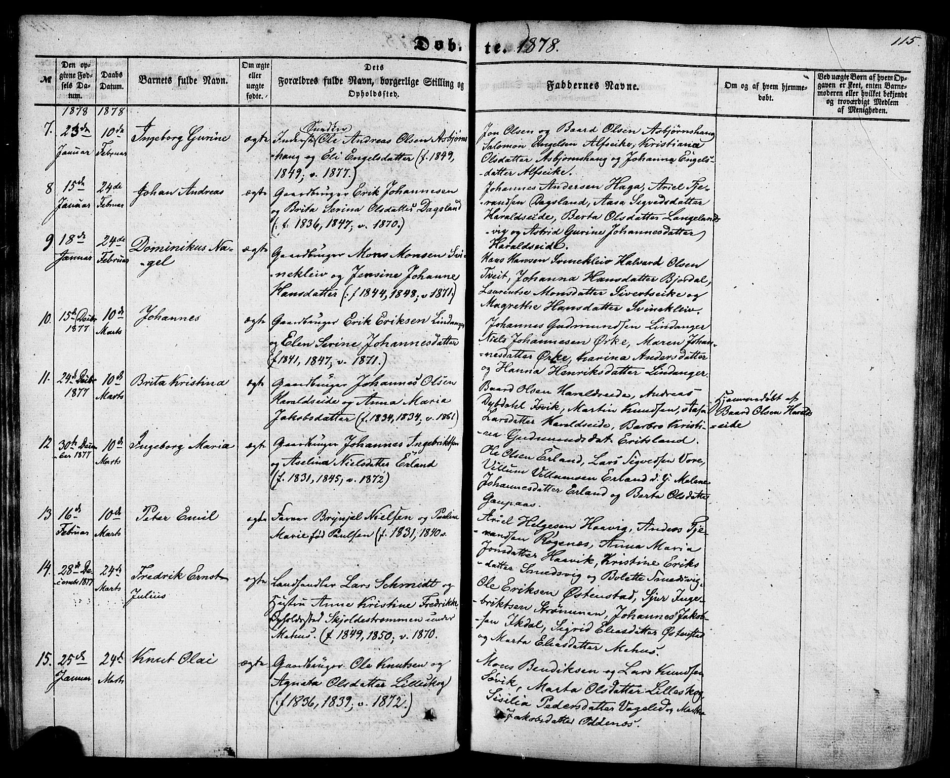 Skjold sokneprestkontor, AV/SAST-A-101847/H/Ha/Haa/L0008: Parish register (official) no. A 8, 1856-1882, p. 115