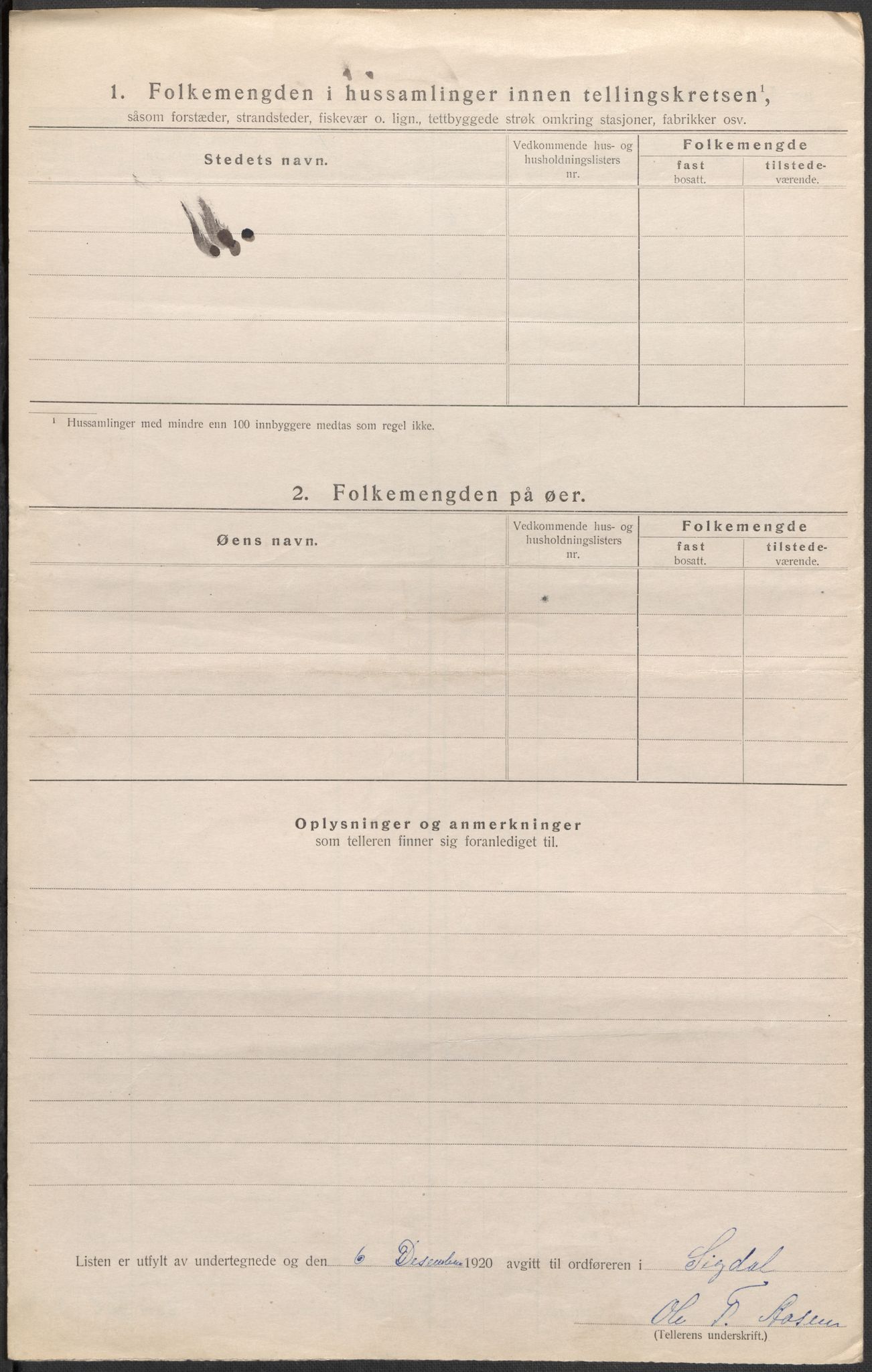 SAKO, 1920 census for Sigdal, 1920, p. 32