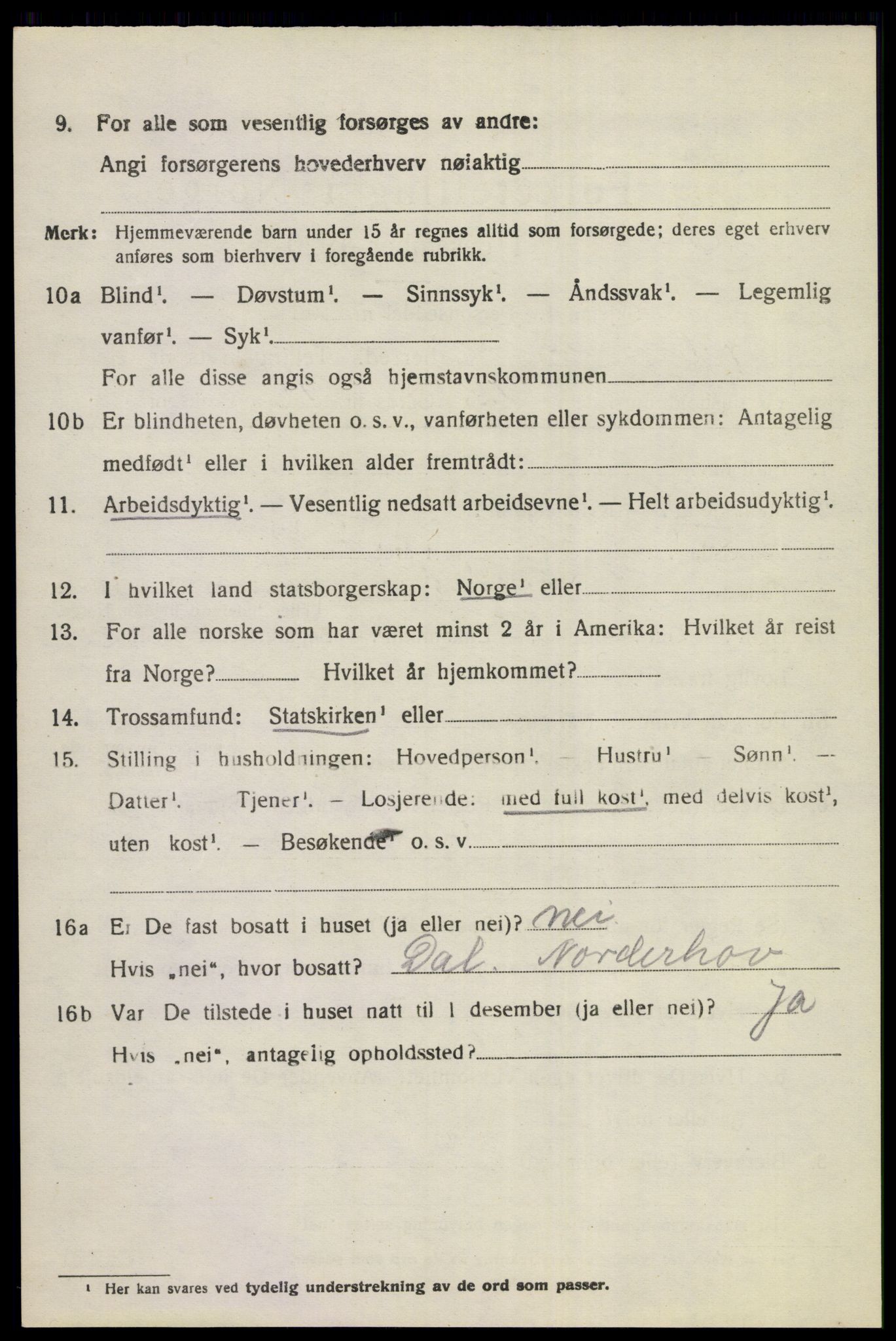 SAKO, 1920 census for Norderhov, 1920, p. 8854