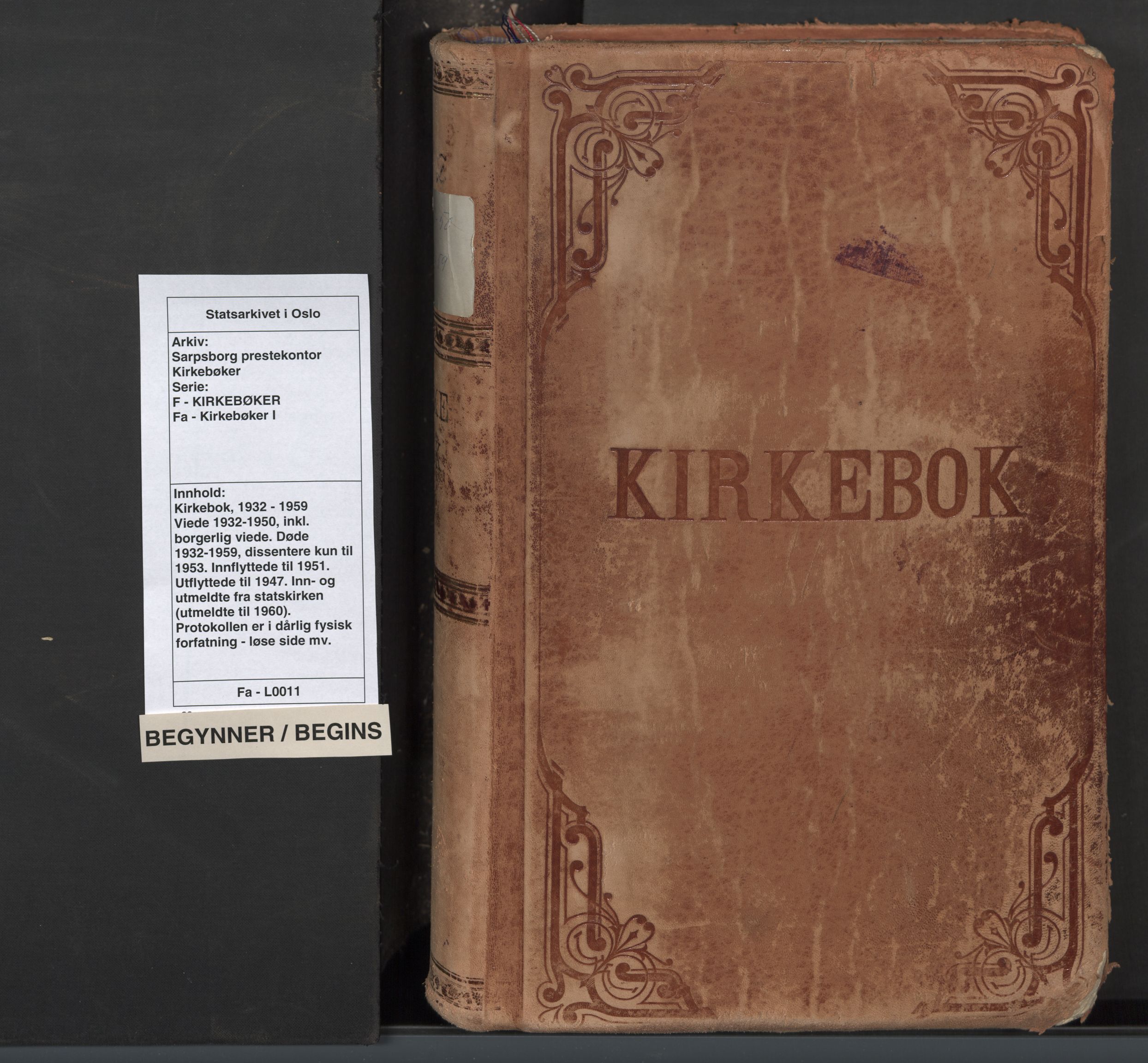 Sarpsborg prestekontor Kirkebøker, SAO/A-2006/F/Fa/L0011: Parish register (official) no. 11, 1932-1959