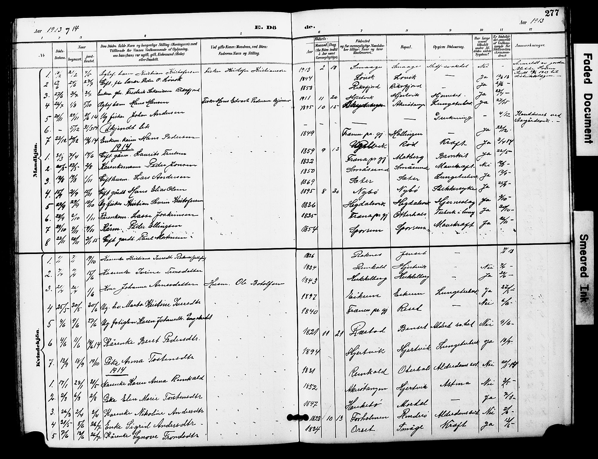 Ministerialprotokoller, klokkerbøker og fødselsregistre - Møre og Romsdal, AV/SAT-A-1454/560/L0725: Parish register (copy) no. 560C02, 1895-1930, p. 277