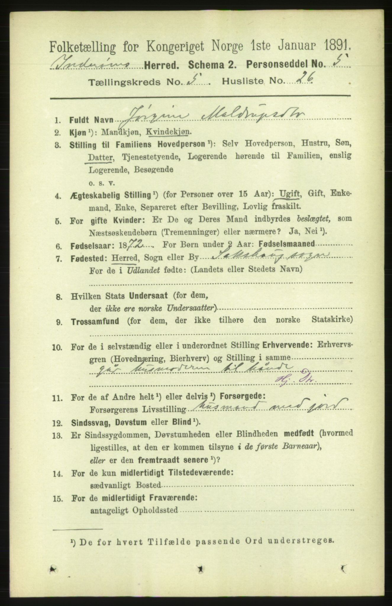 RA, 1891 census for 1729 Inderøy, 1891, p. 2907