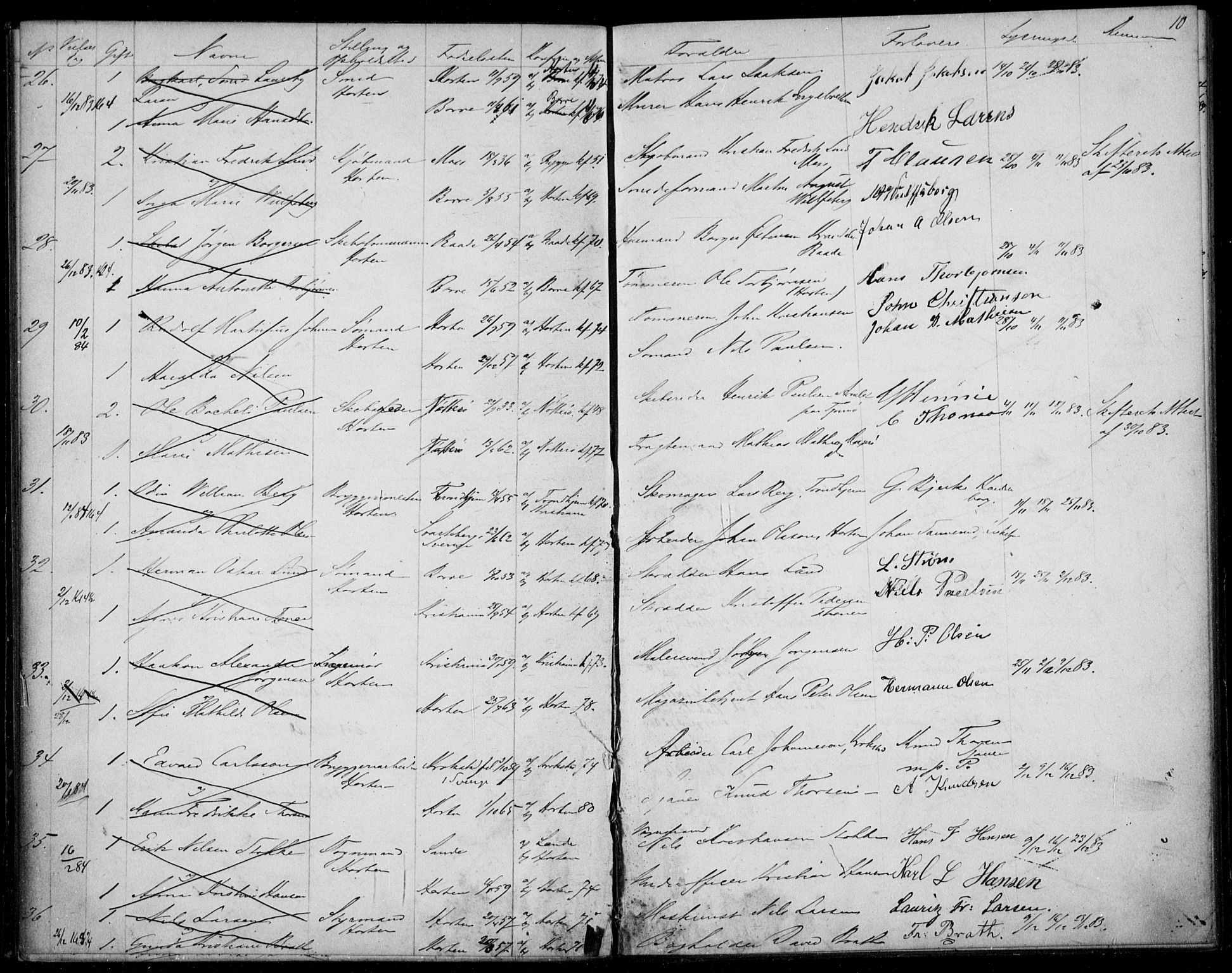 Horten kirkebøker, AV/SAKO-A-348/H/Ha/L0002: Banns register no. 2, 1881-1891, p. 10