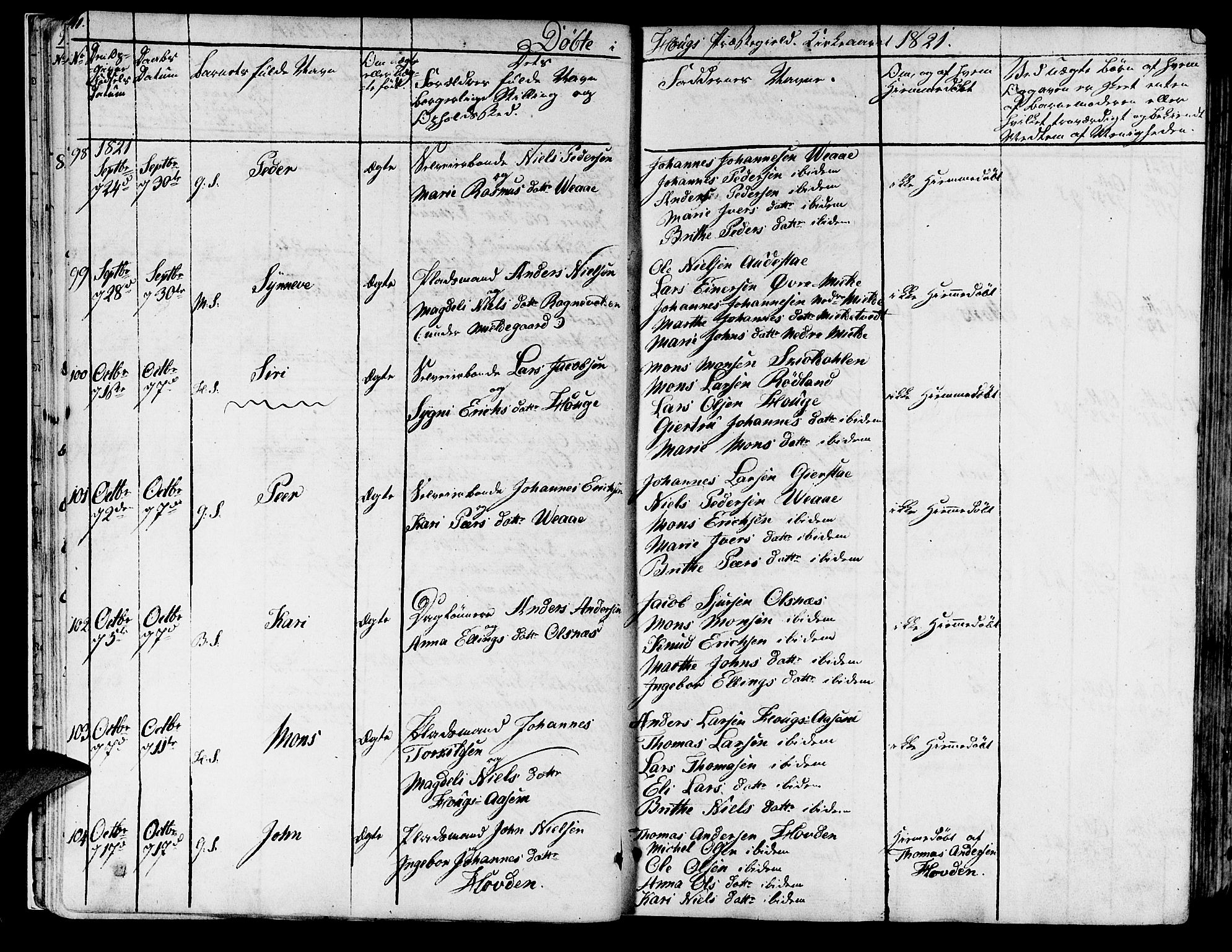 Haus sokneprestembete, AV/SAB-A-75601/H/Haa: Parish register (official) no. A 13, 1821-1827, p. 11