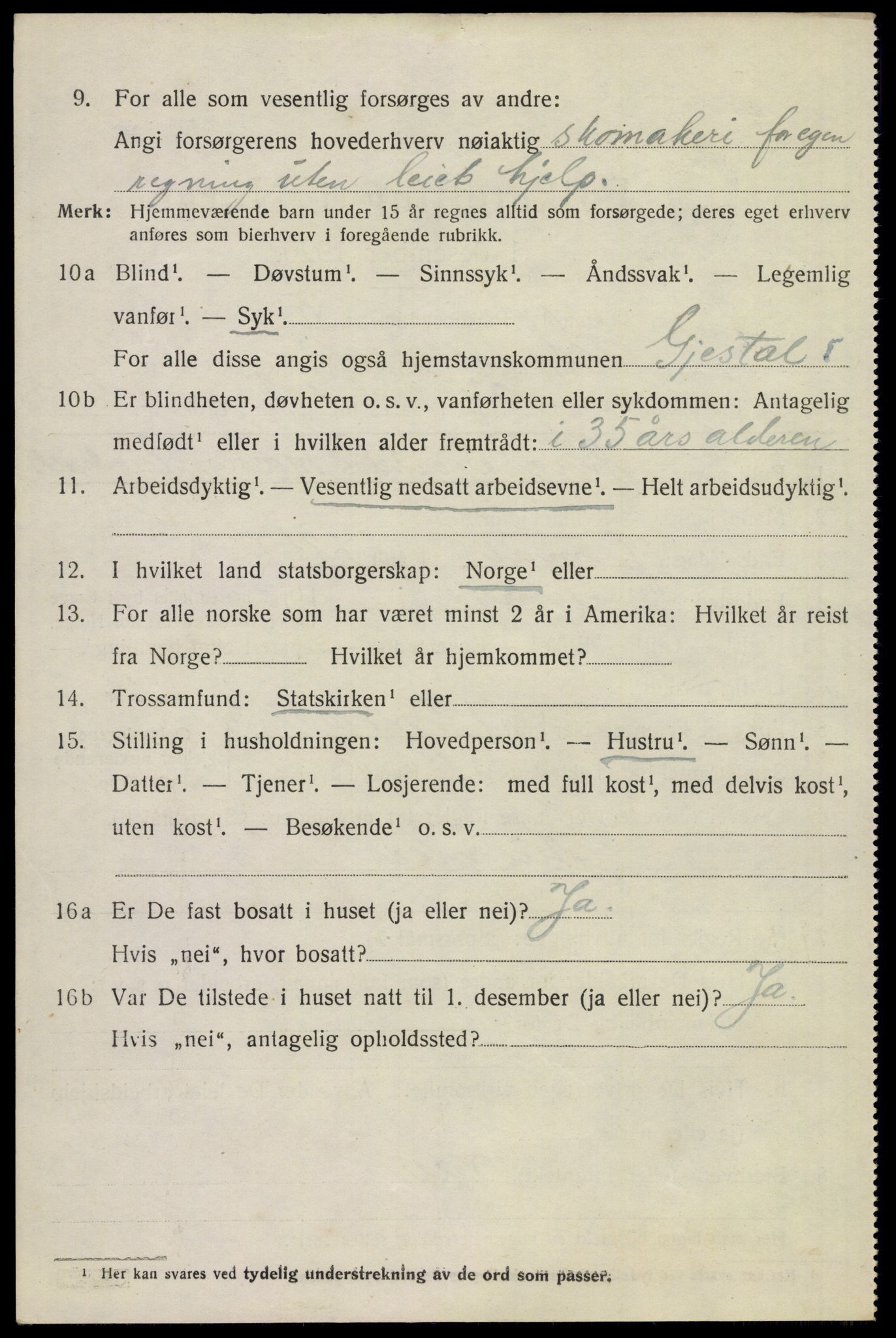 SAST, 1920 census for Gjesdal, 1920, p. 2527