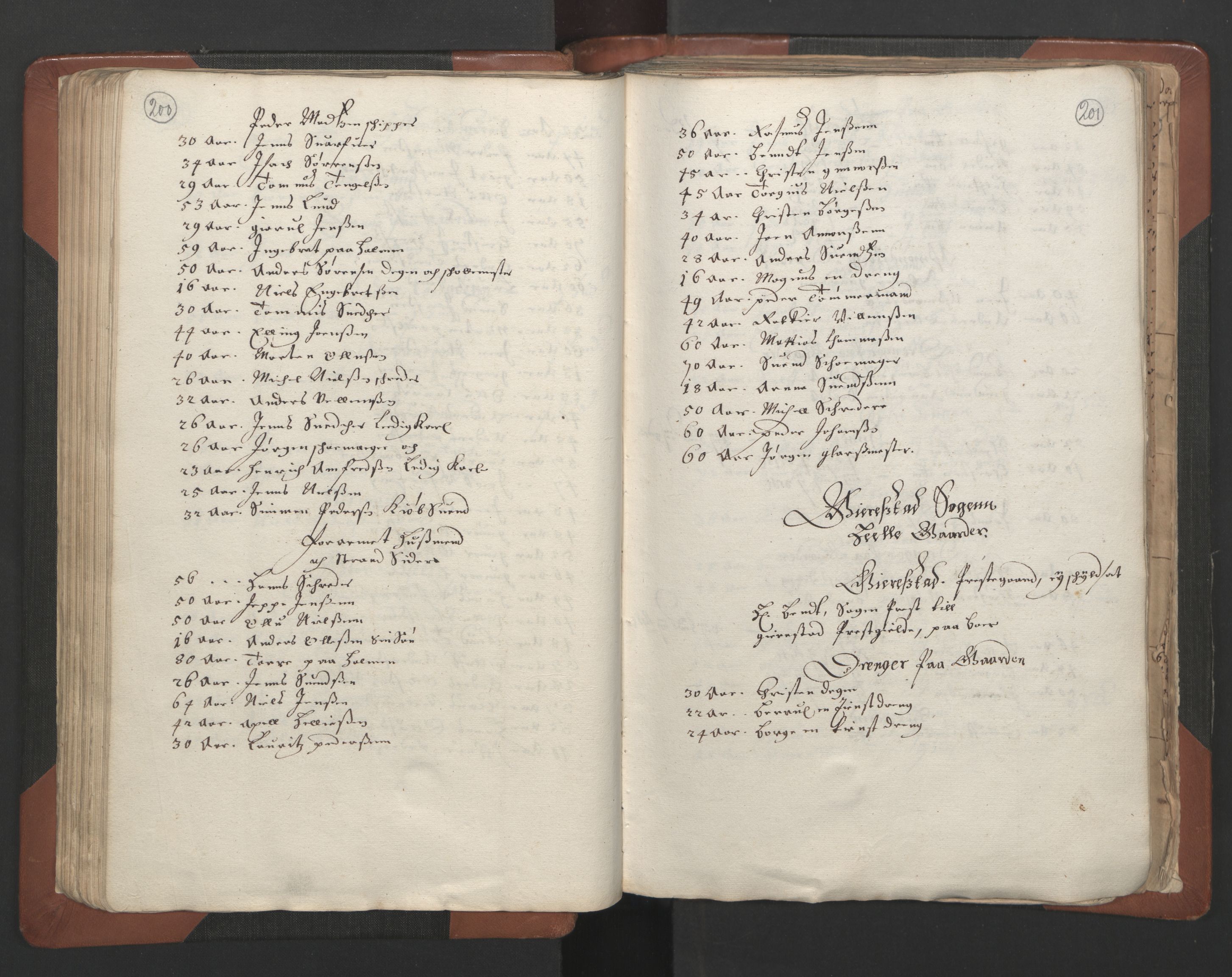 RA, Bailiff's Census 1664-1666, no. 7: Nedenes fogderi, 1664-1666, p. 200-201