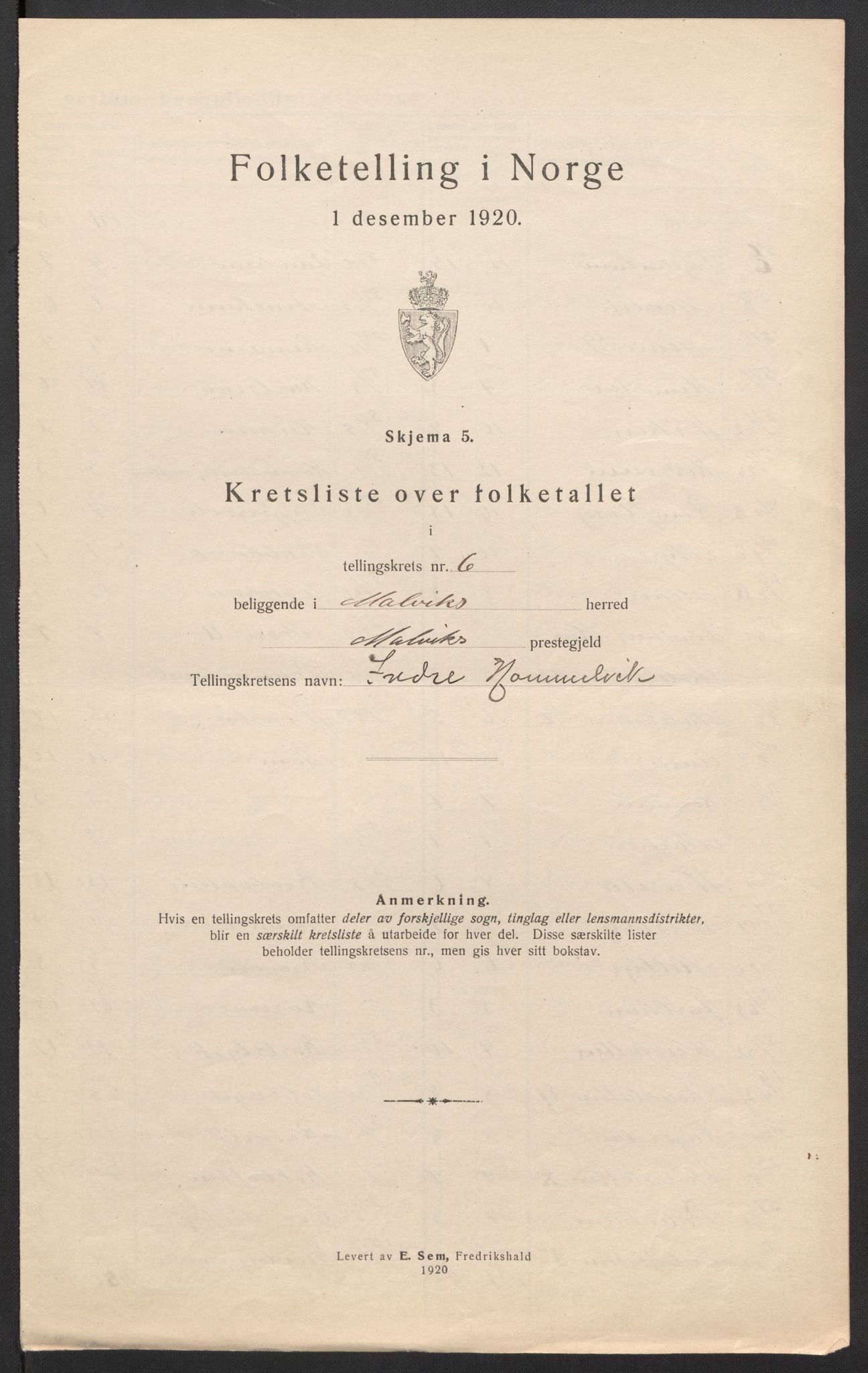 SAT, 1920 census for Malvik, 1920, p. 28