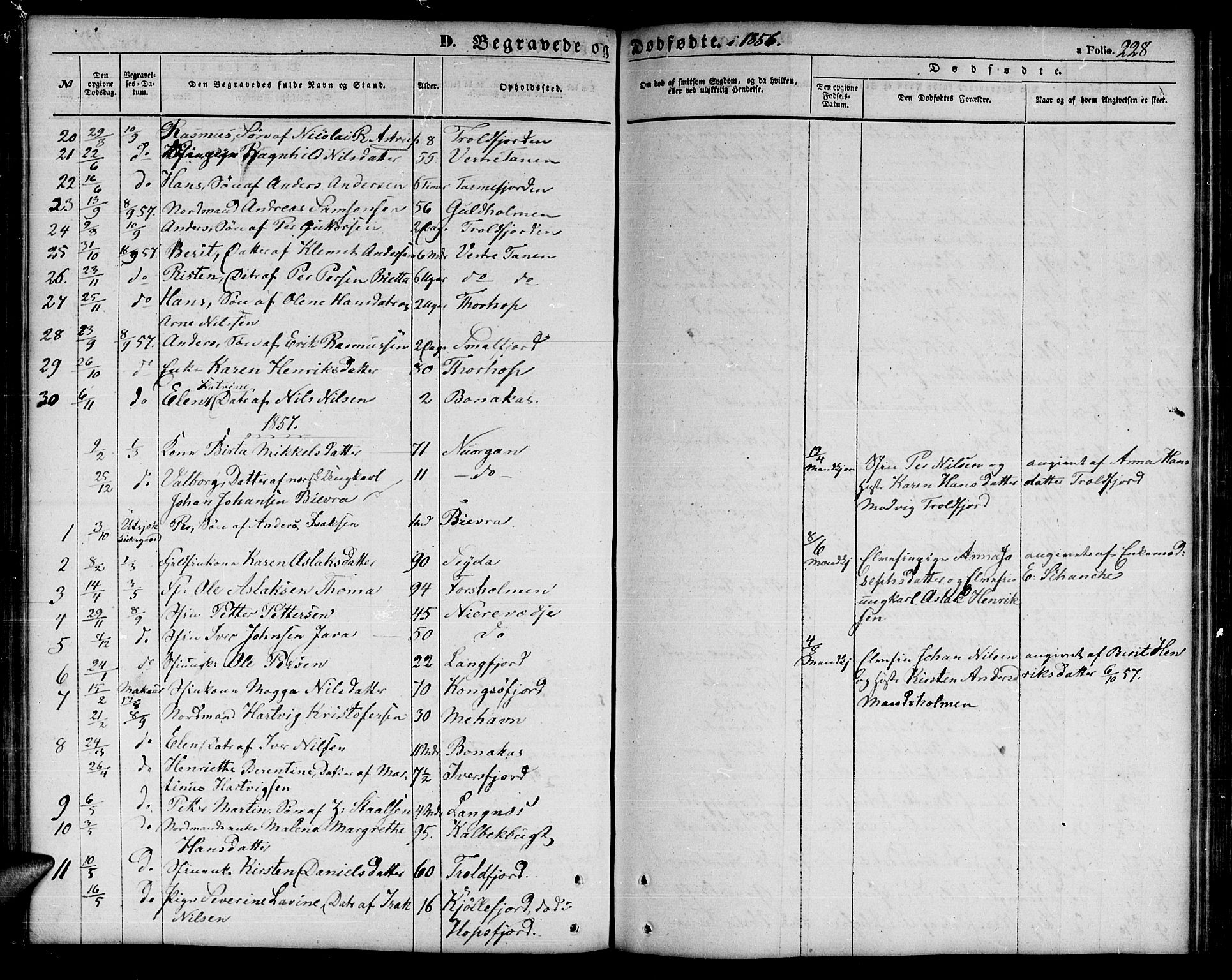 Tana sokneprestkontor, SATØ/S-1334/H/Hb/L0001klokker: Parish register (copy) no. 1 /1, 1853-1867, p. 228