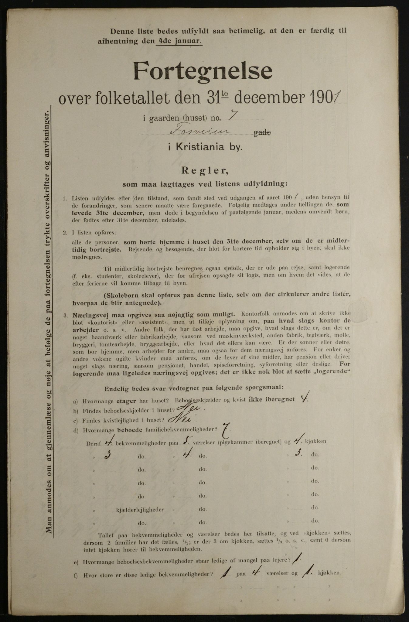 OBA, Municipal Census 1901 for Kristiania, 1901, p. 4040