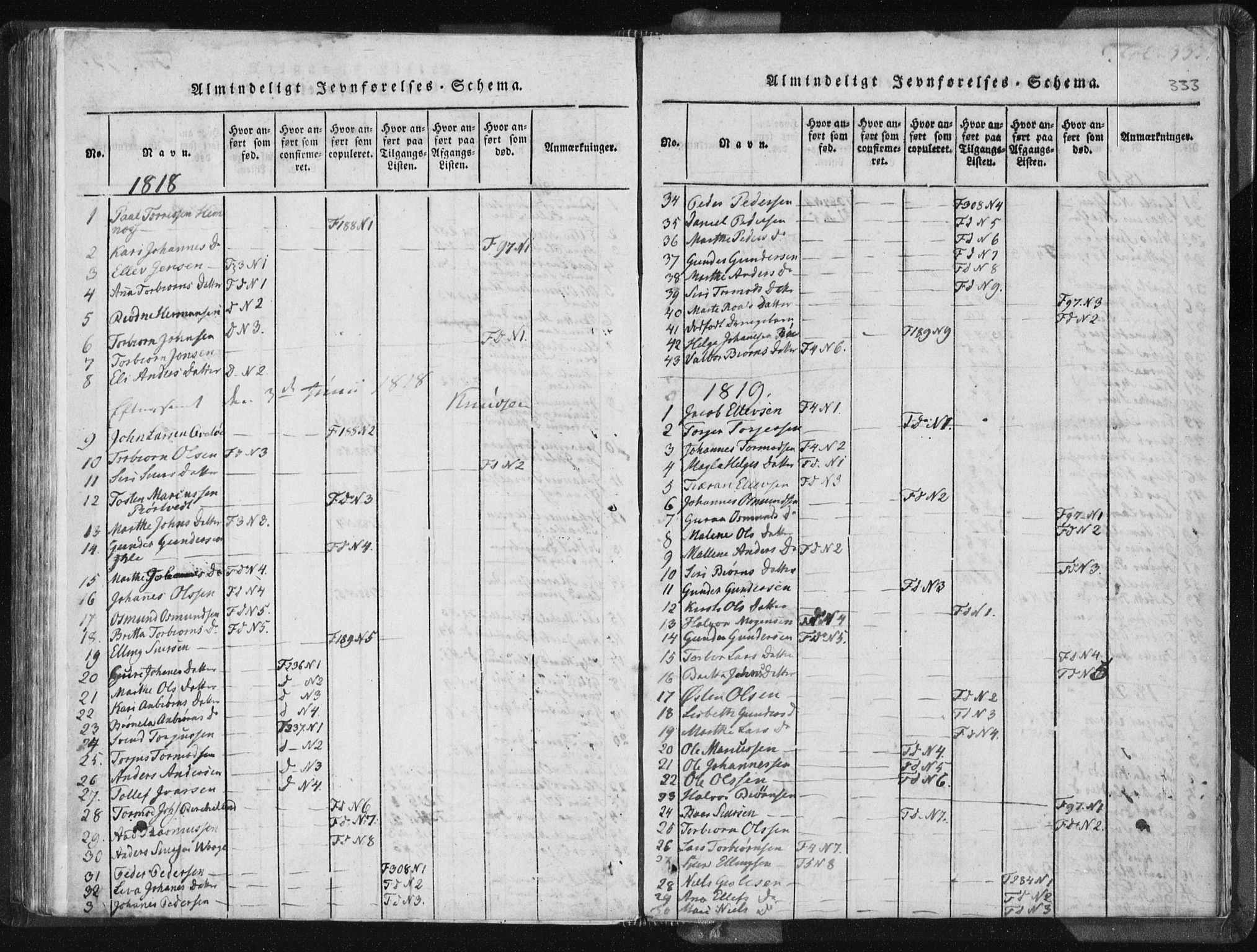 Vikedal sokneprestkontor, AV/SAST-A-101840/01/IV: Parish register (official) no. A 5, 1817-1850, p. 333